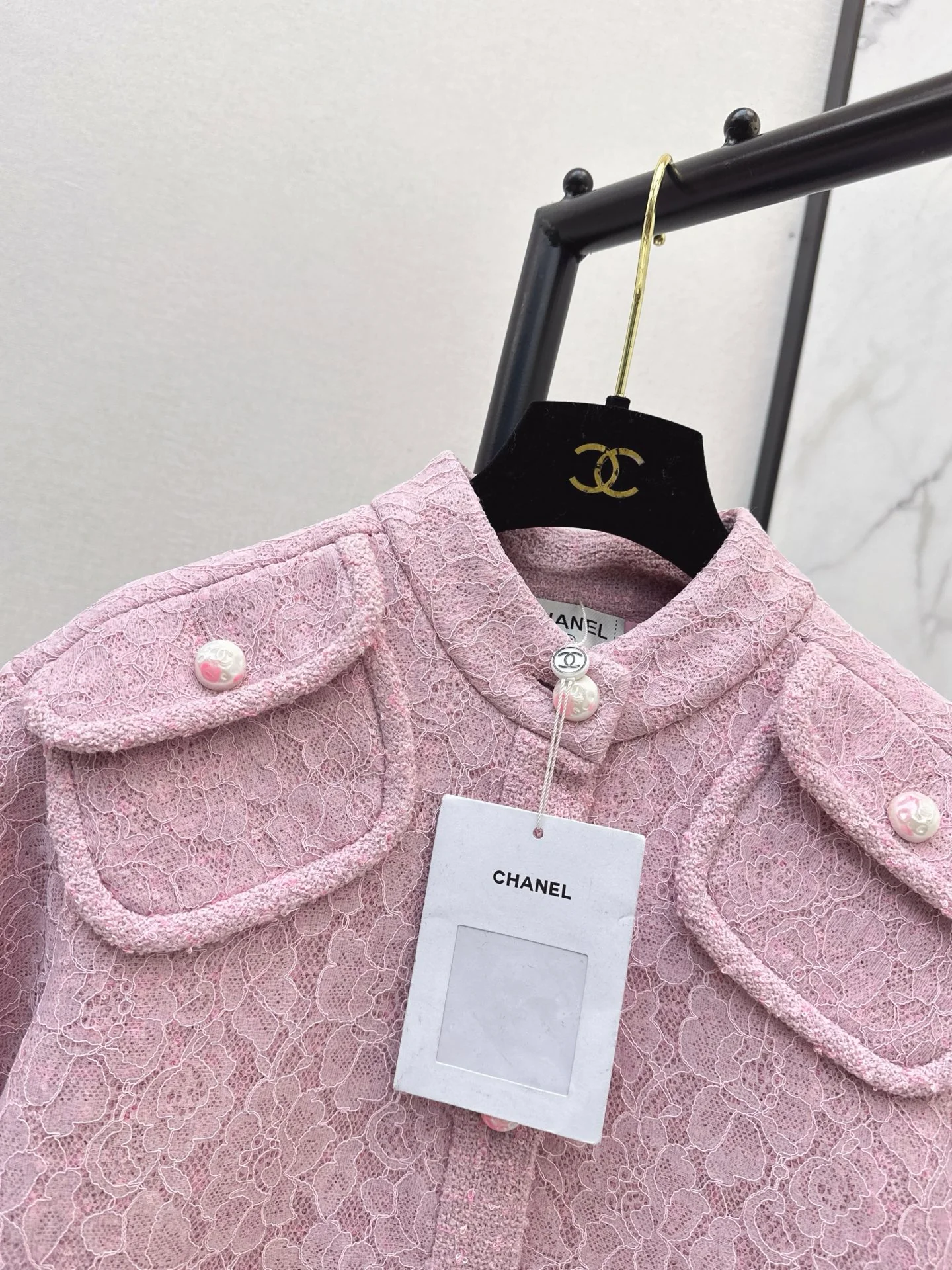 Chan 25fw lace tweed woven jacket