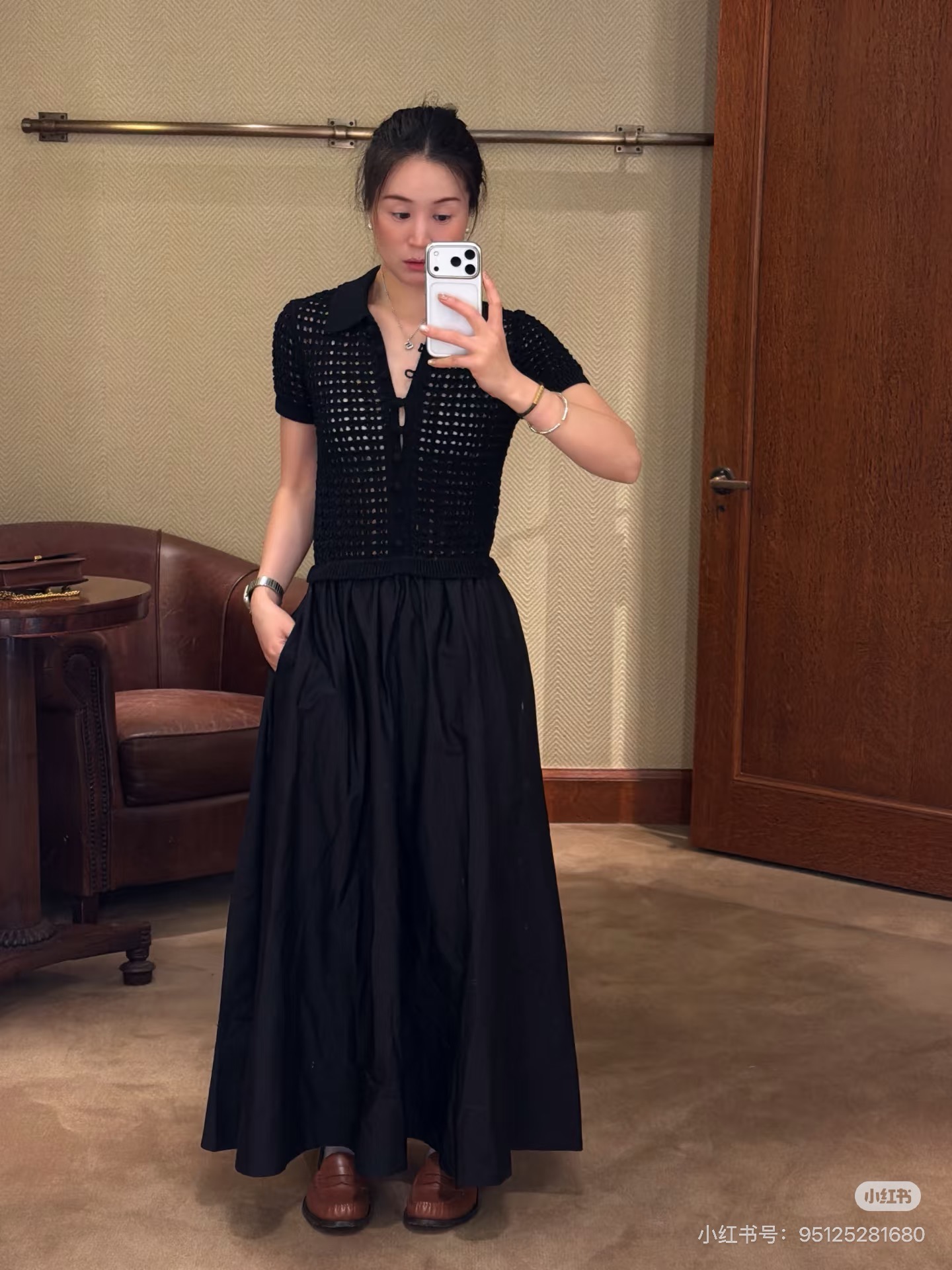 Ralp 26ss hollow knit contract dress