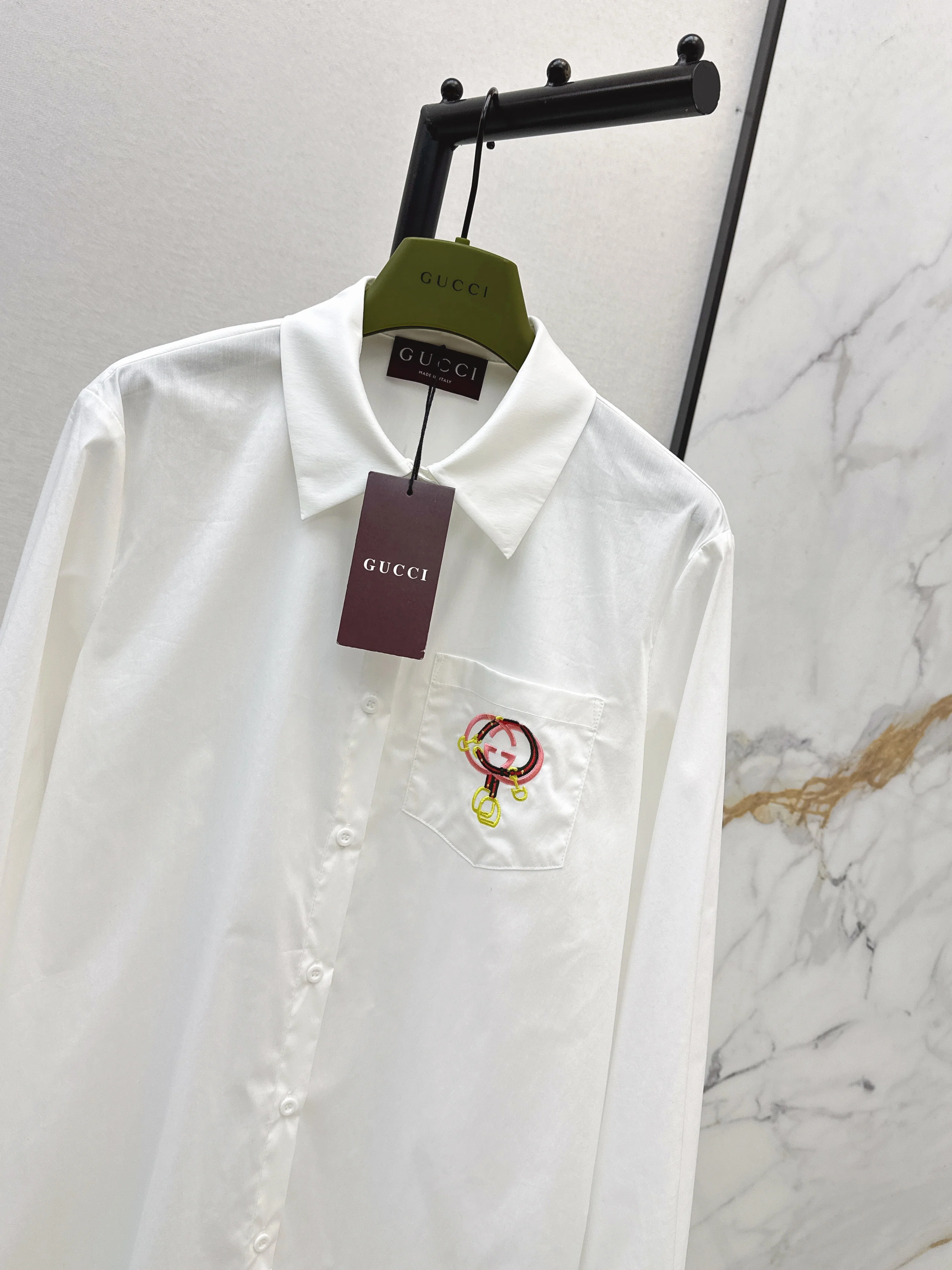 Gucc 26ss embroidery shirts