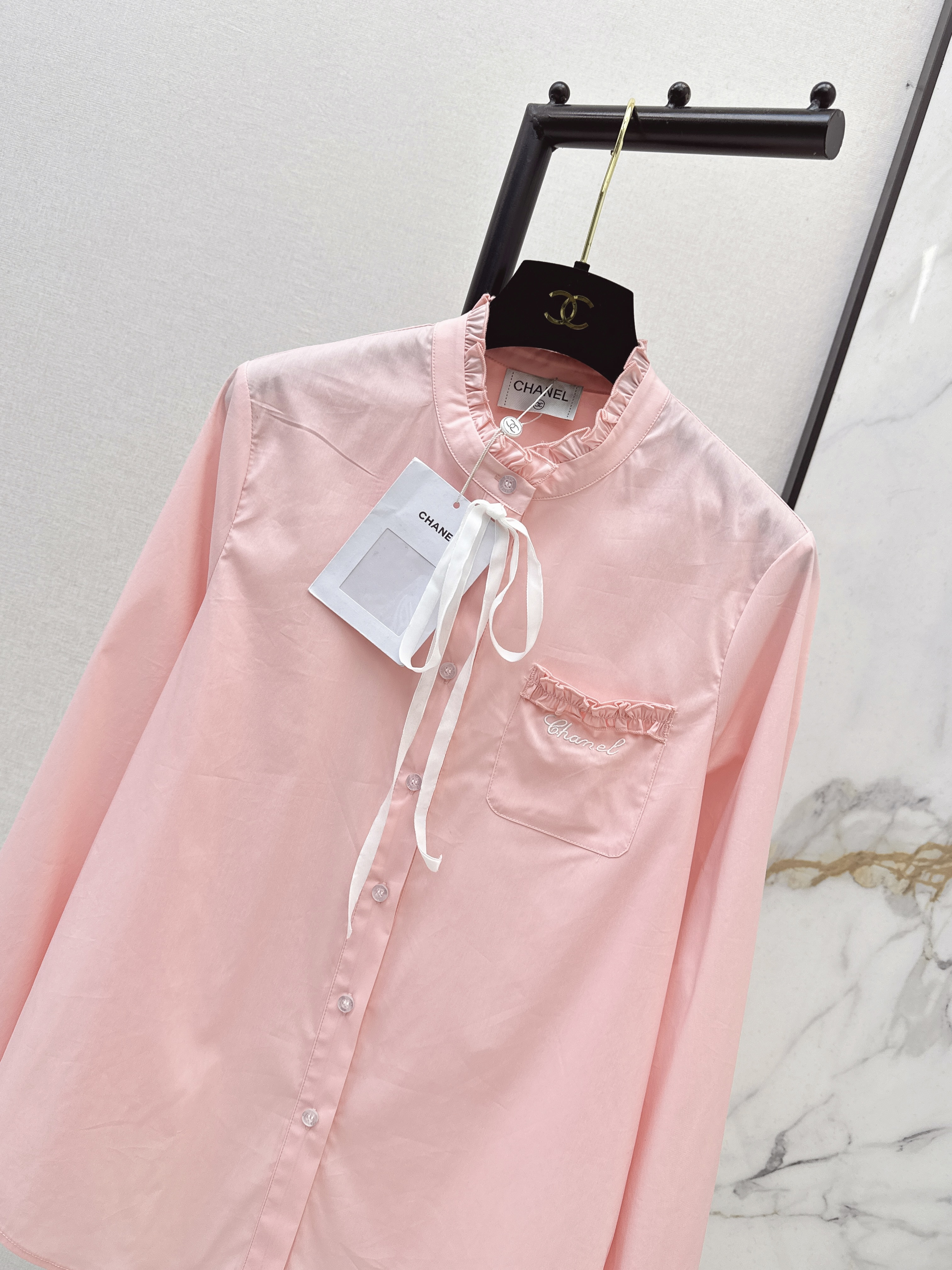 Chan 26ss ribbon shirts