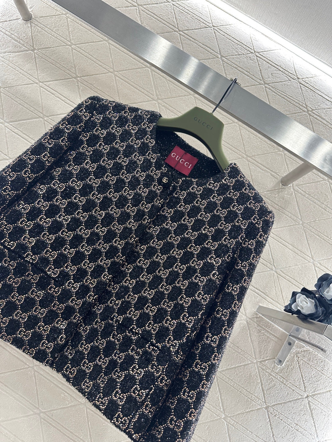 Gucc 26ss rhinestones blazer