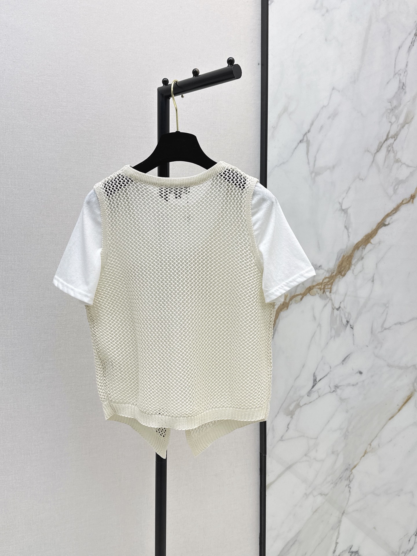 Chan 26ss hollow knit waistcoat