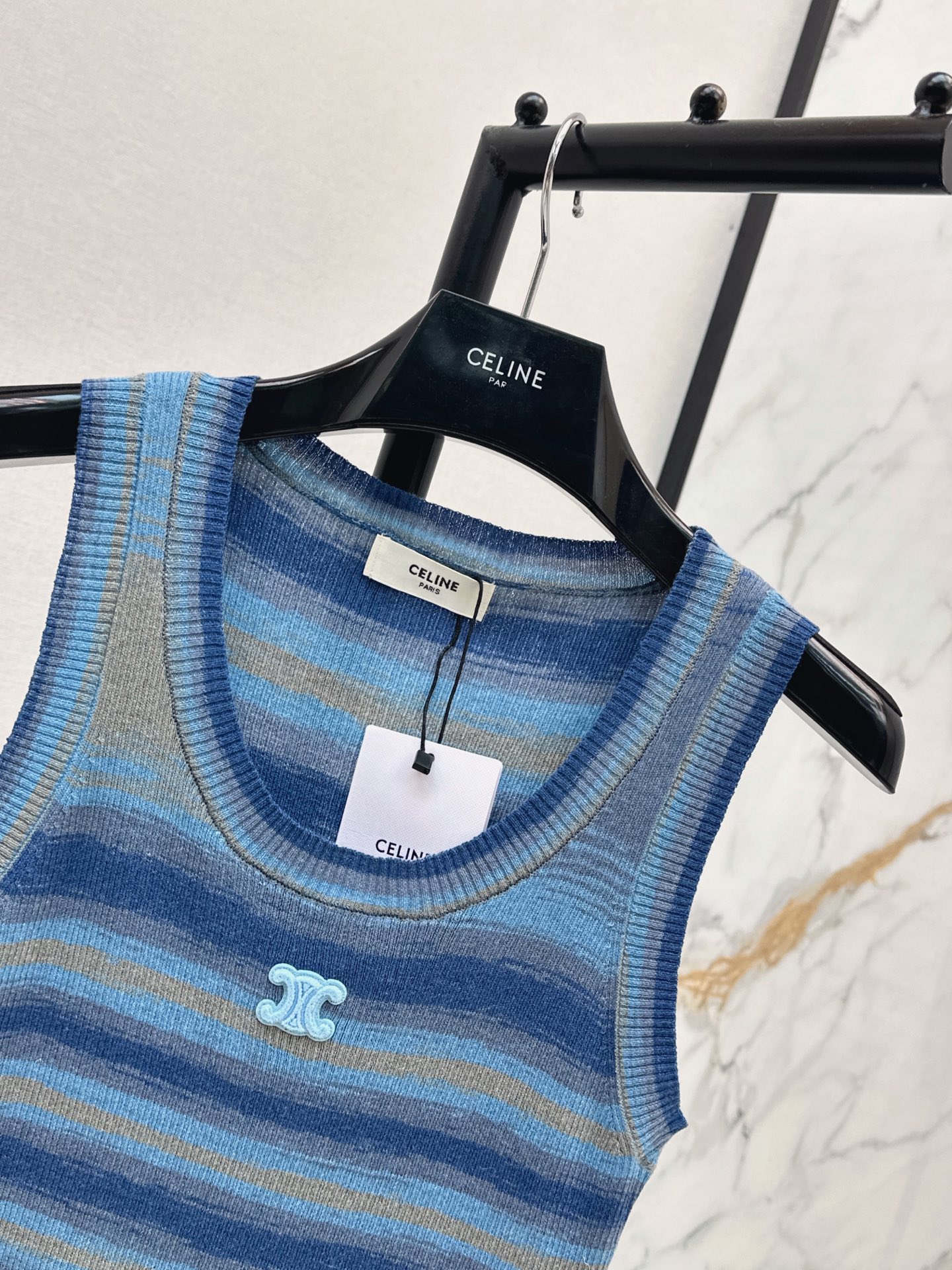 Celi 26ss stripe knit vest