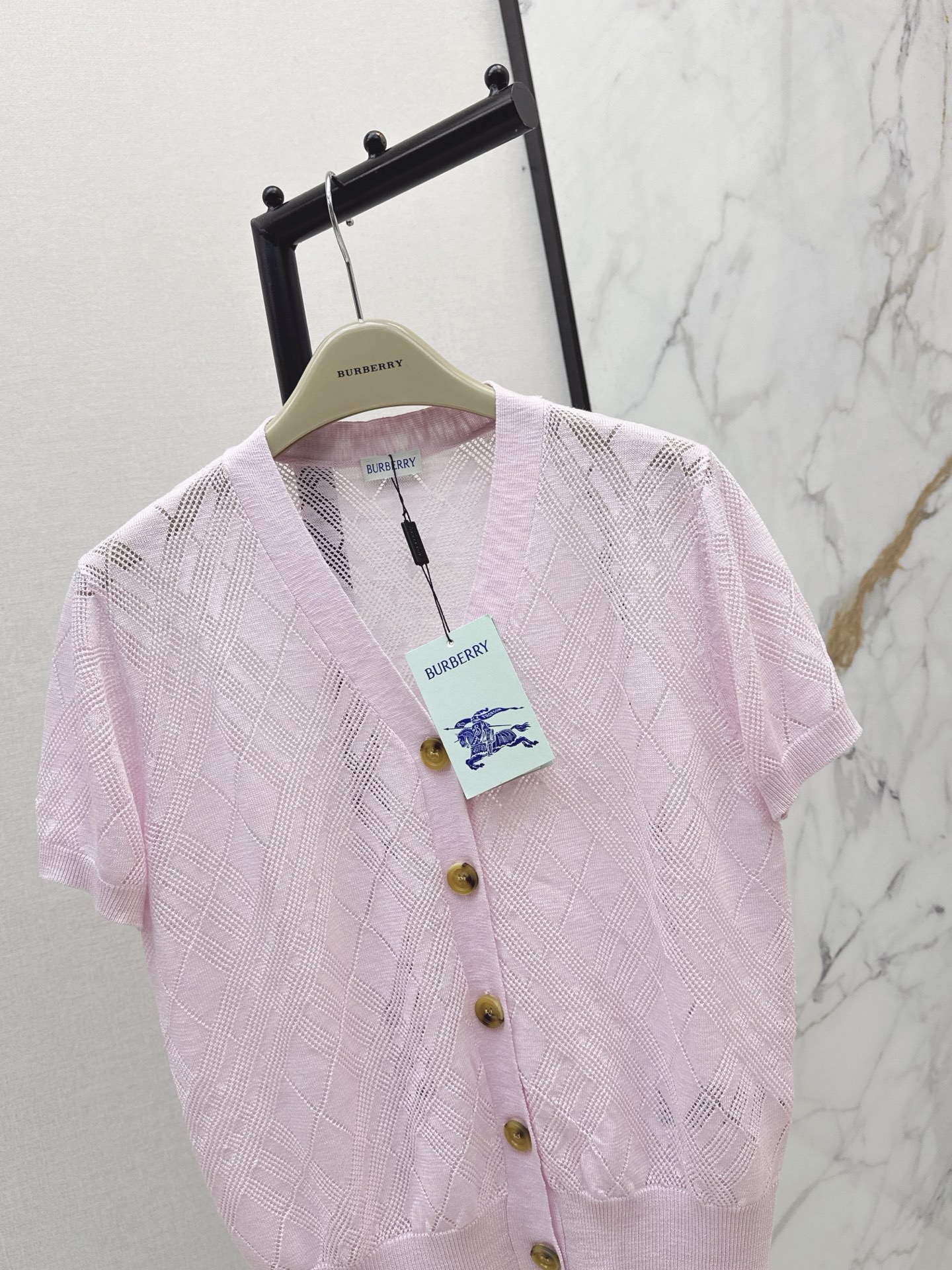 Bur 26ss check jacquard knitwear