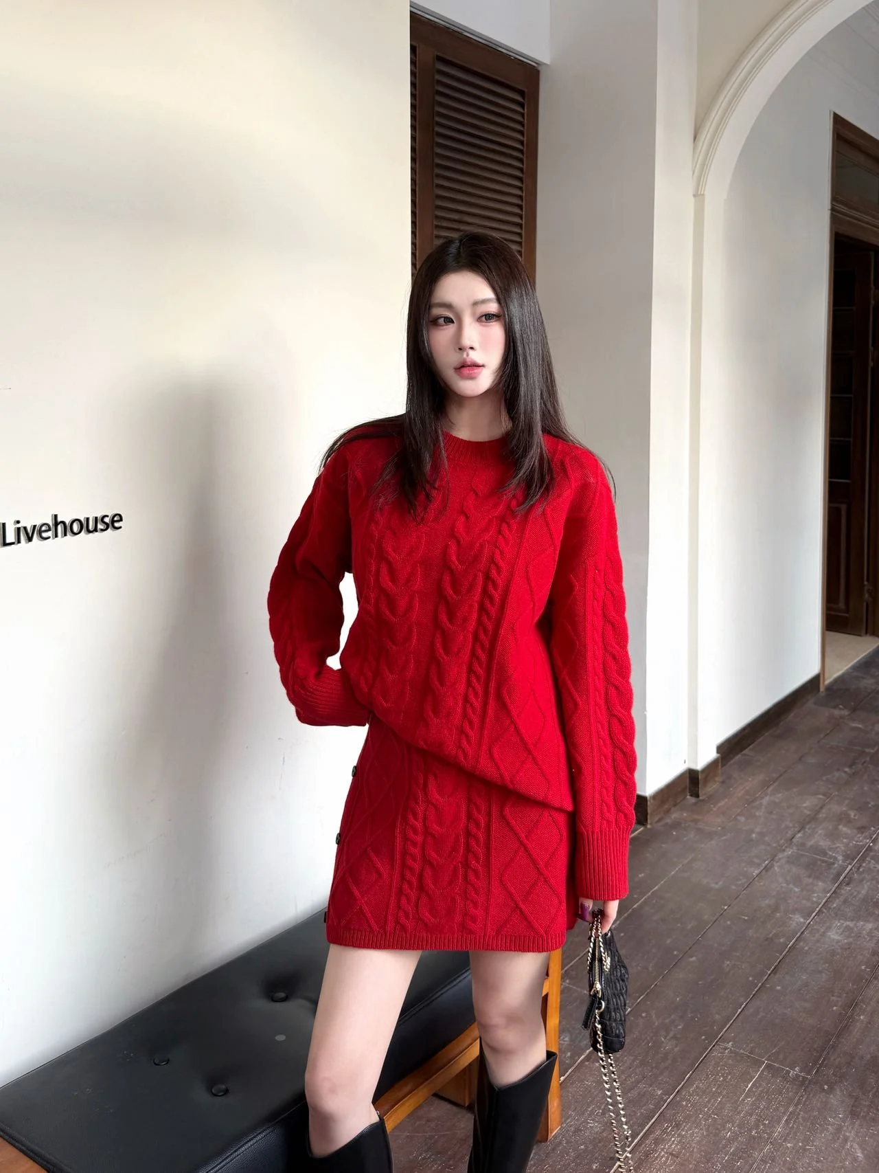 Max 26ss outfit sets sweater skirts