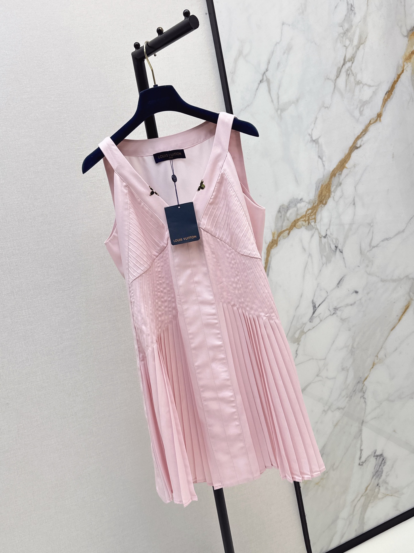 Loui 26ss pleated vest dress