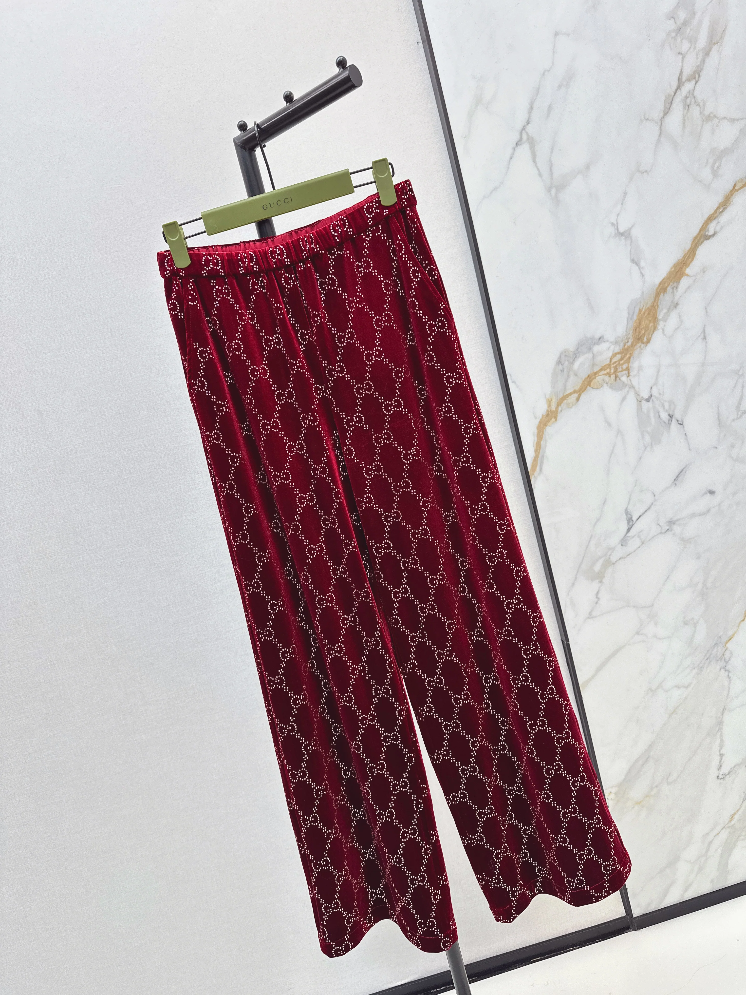 Gucc 26ss rhinestone suit pants