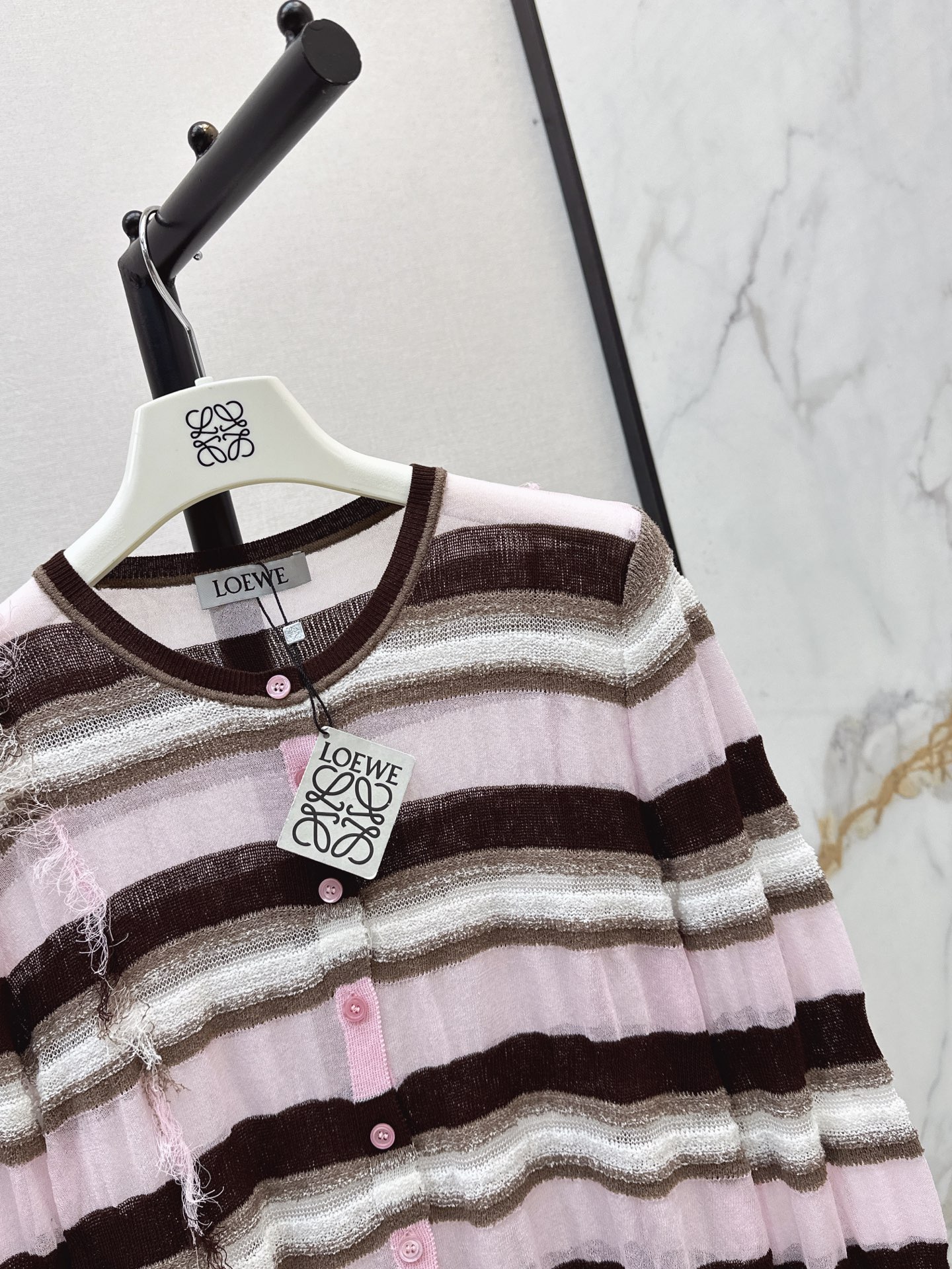 Loe 26ss stripe knit cardigan