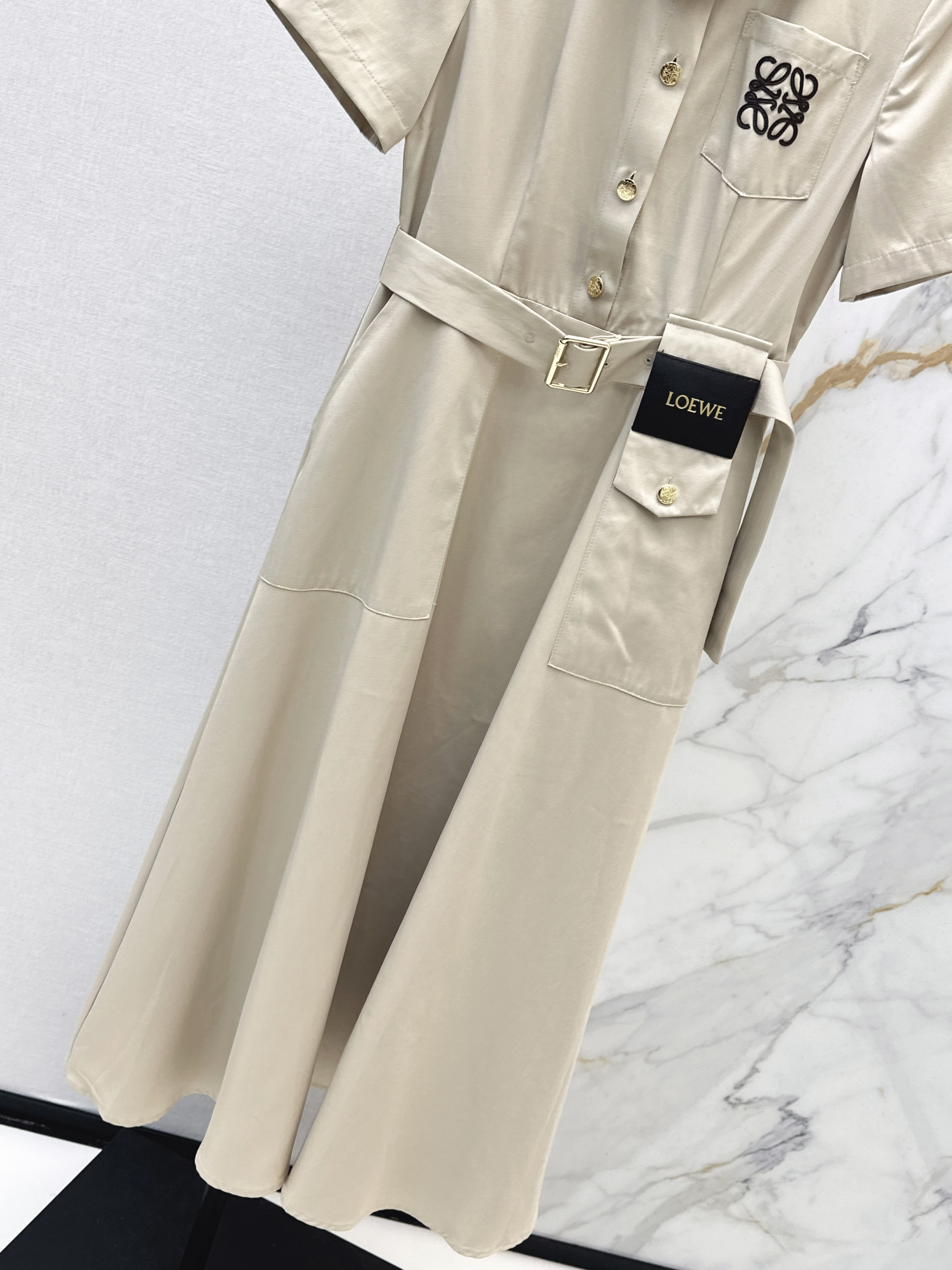 Loe 26ss logo embroidery dress