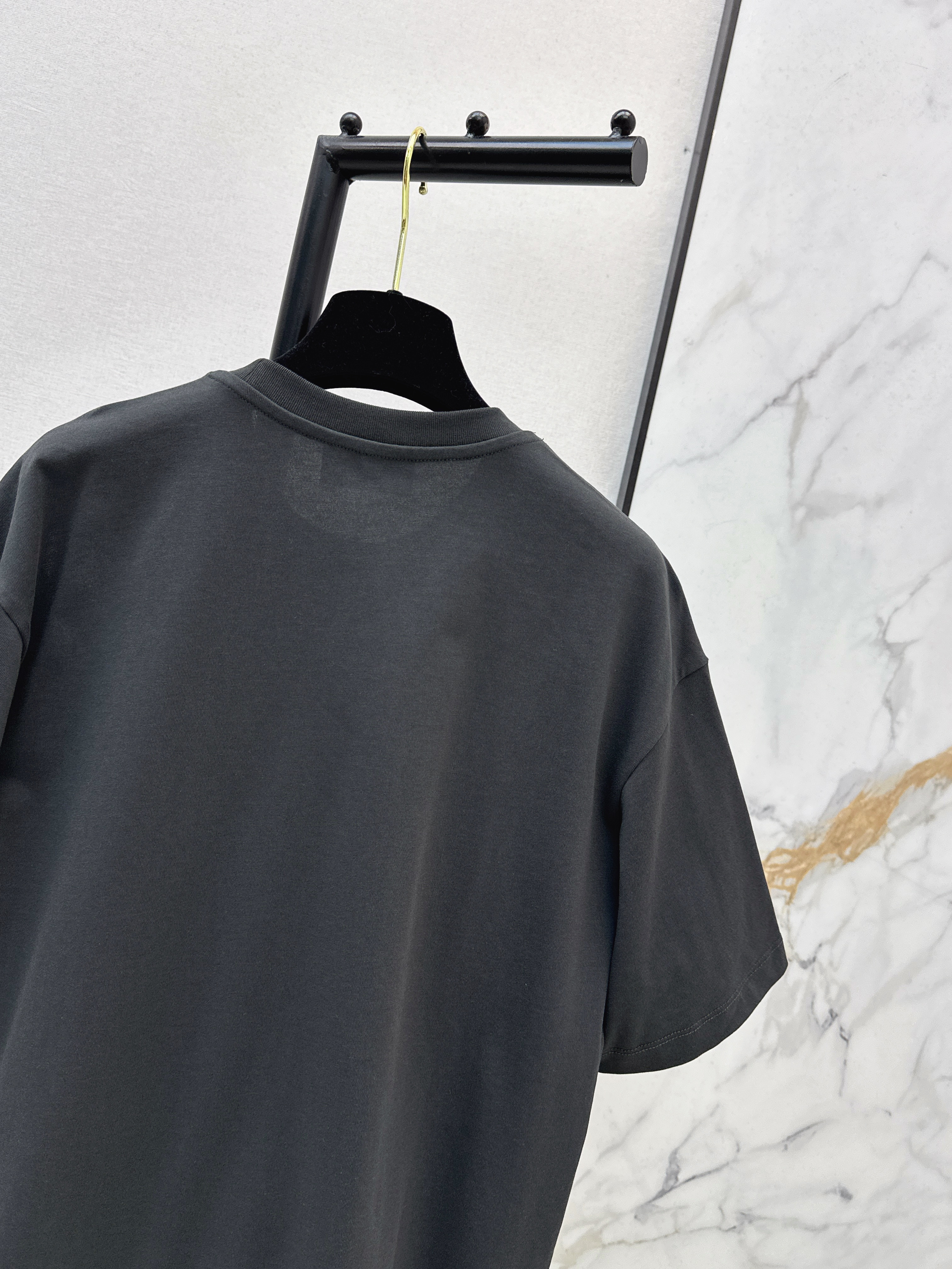 Chan 26ss flower rhinestone t-shirts