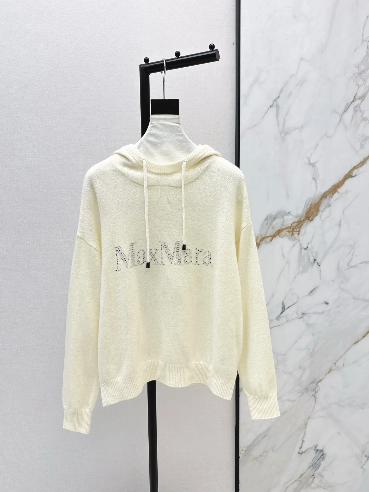 Max 26ss rhinestone hooded sweater