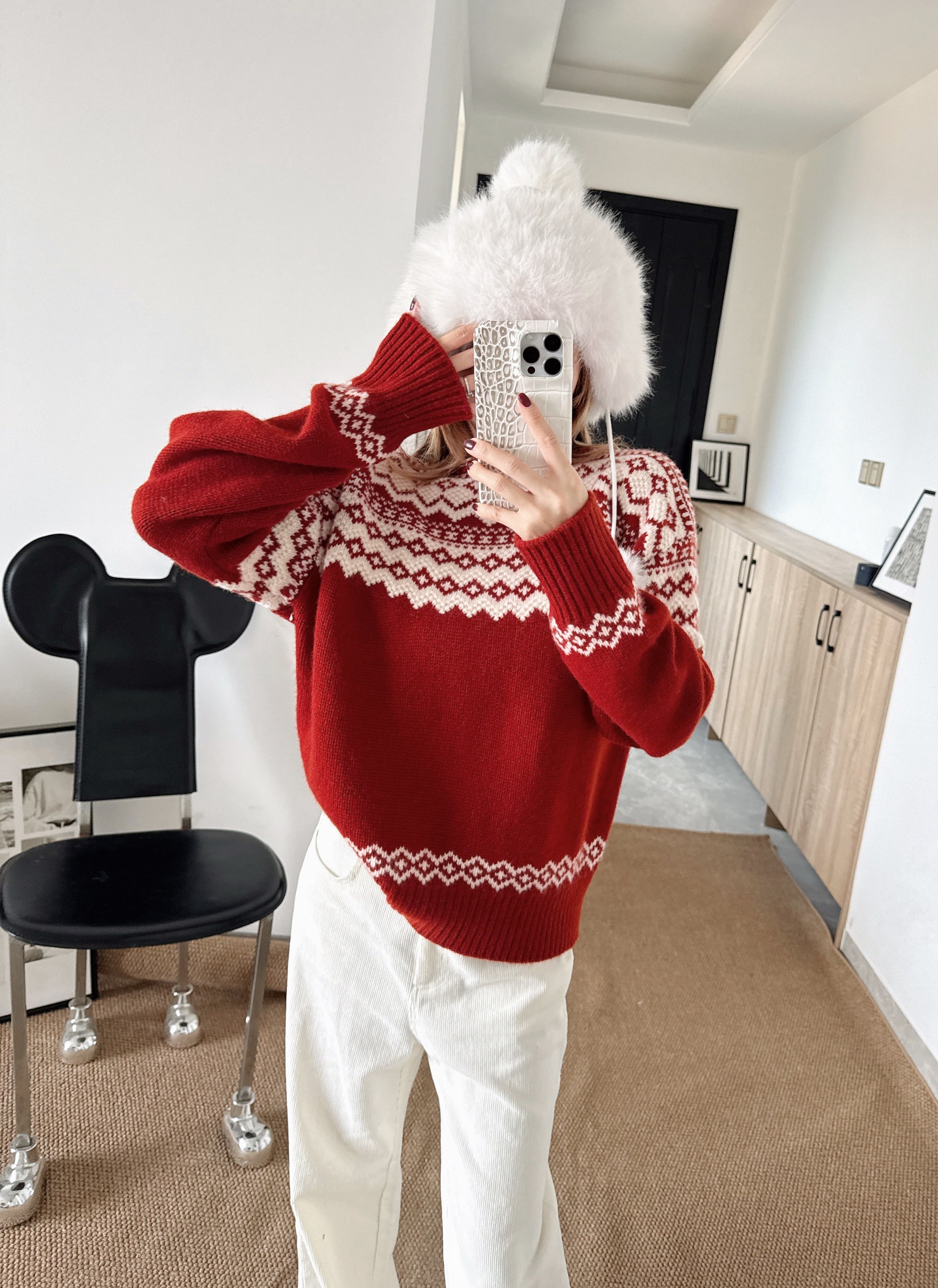Ralp 26ss fair isle knit sweater
