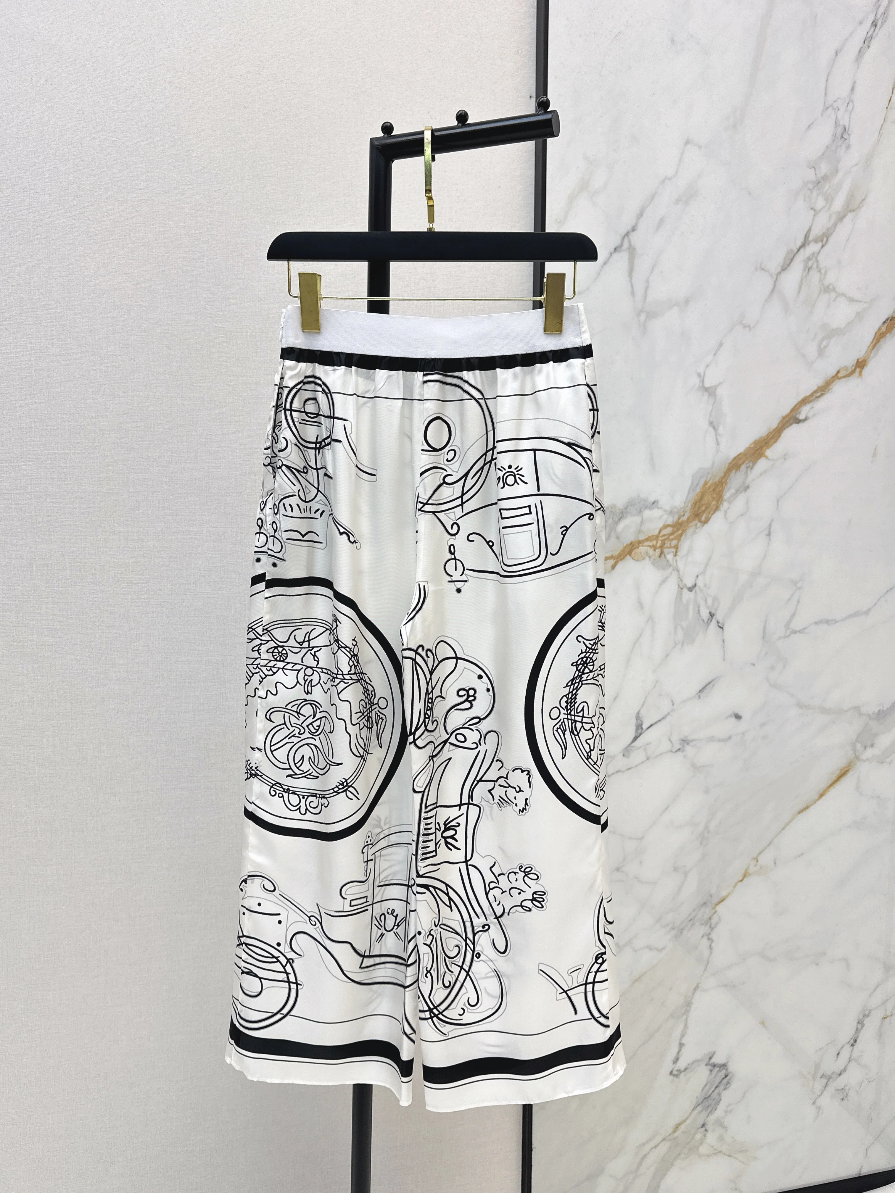 Herm 26ss print wide-leg pants