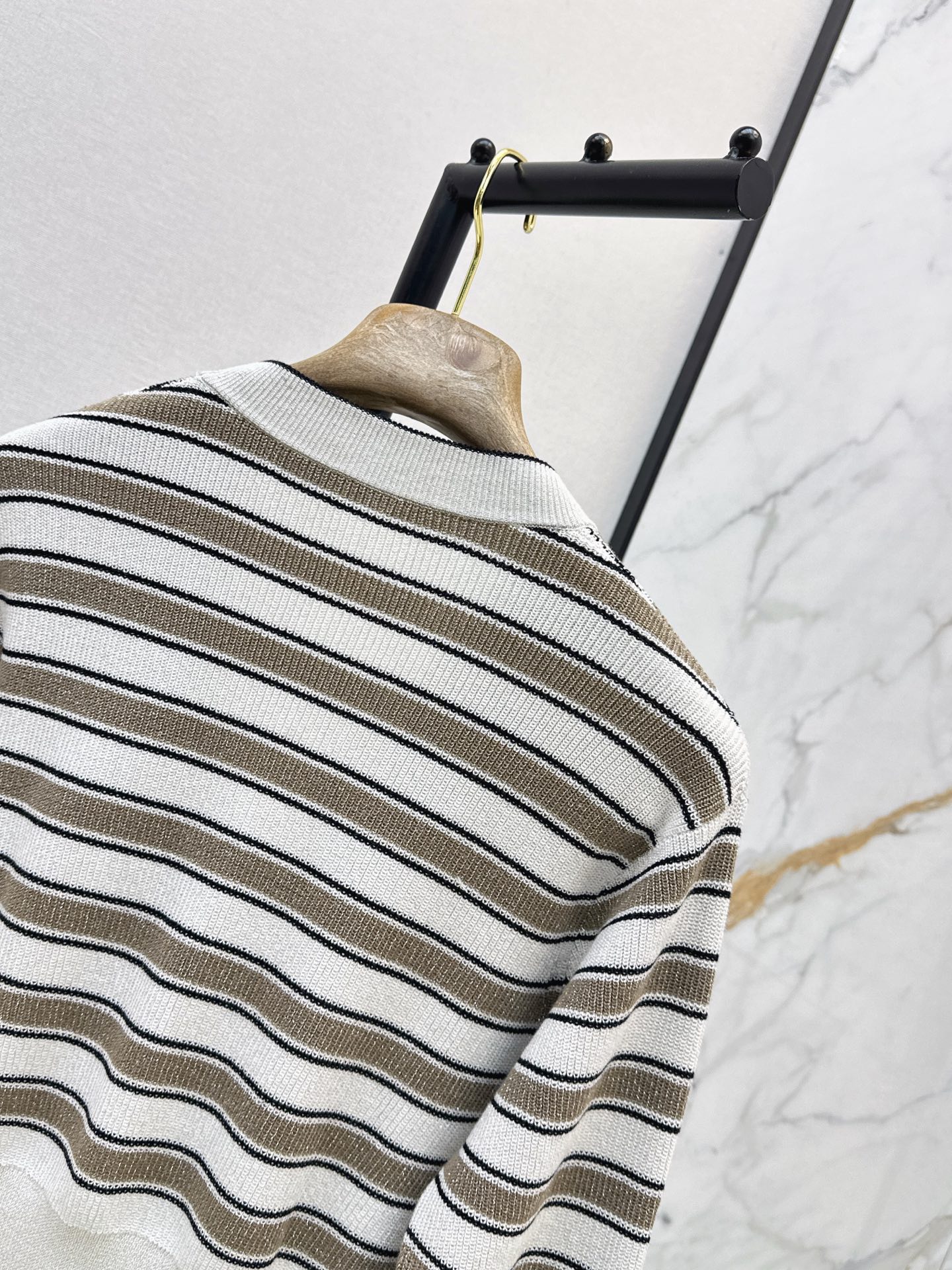 Brun 26ss stripe knit cardigan