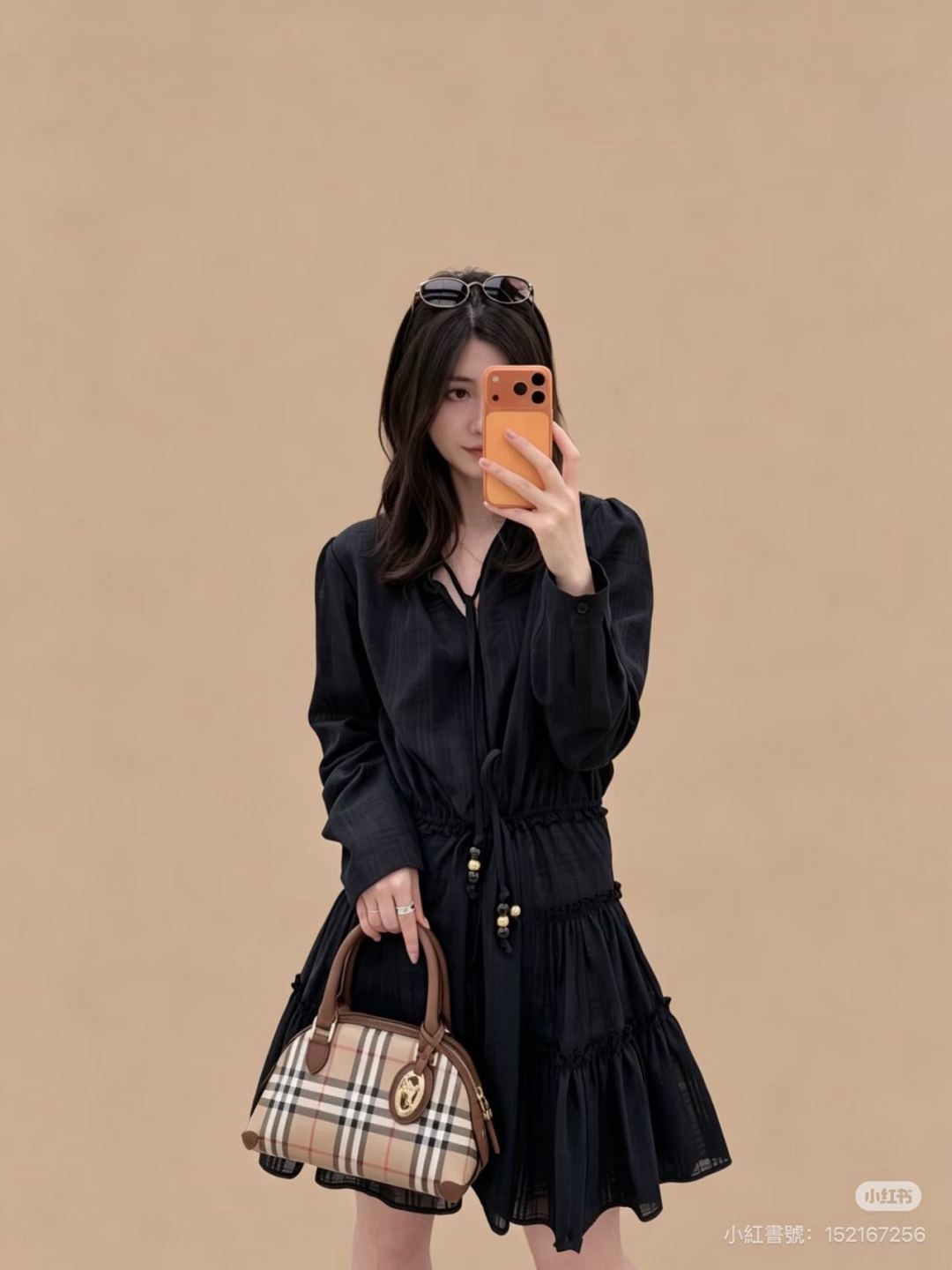 Bur 26ss check drawstring dress