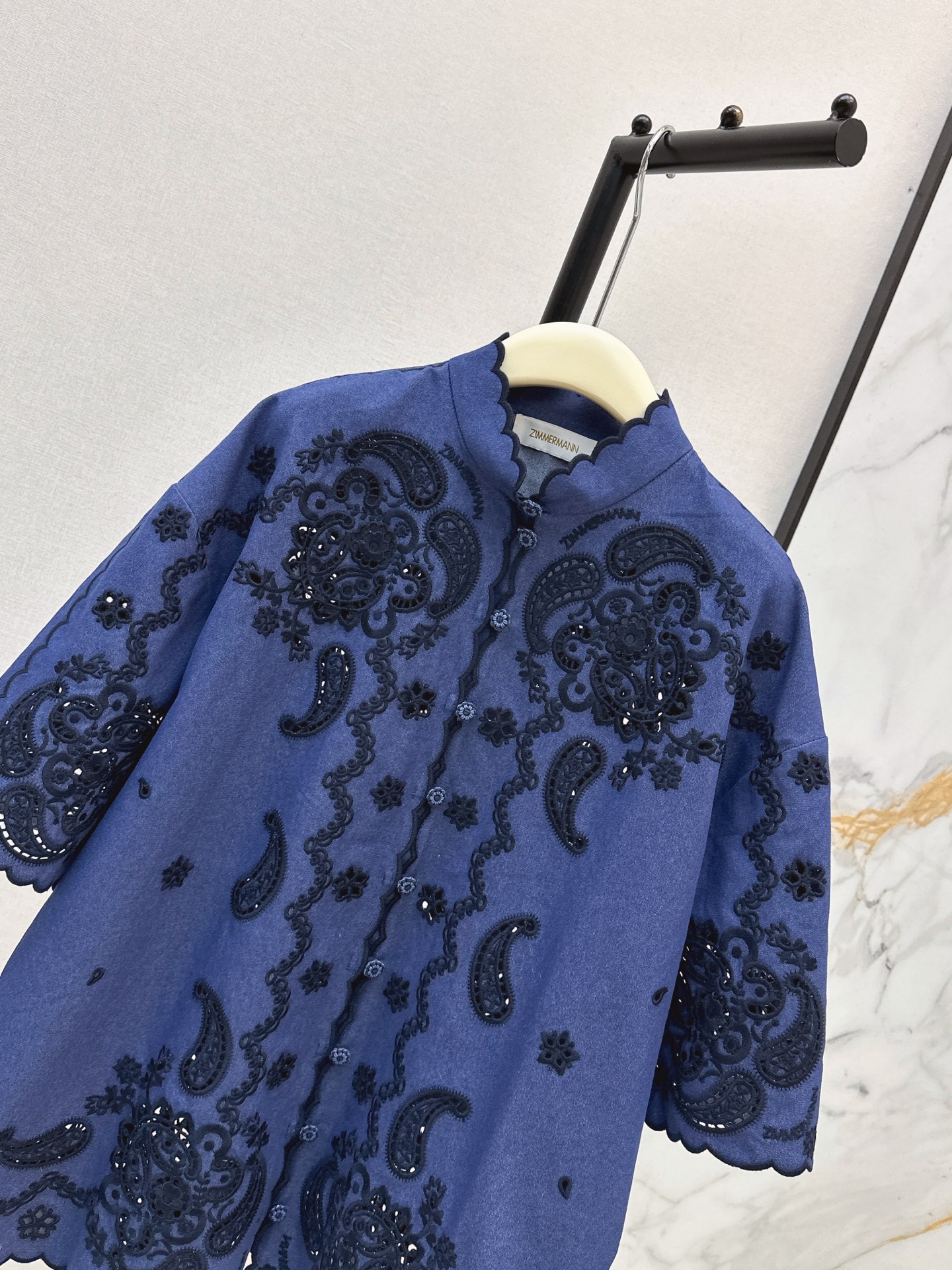 Zimm 26ss embroidery denim shirt