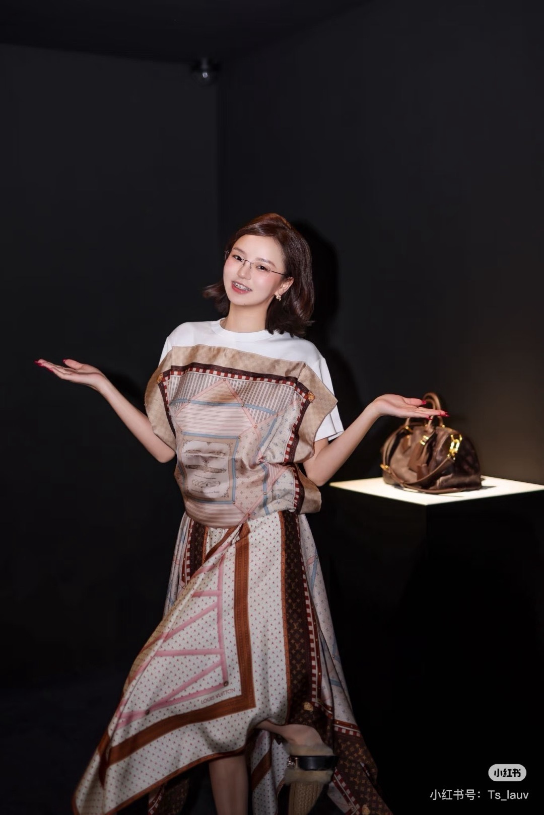 Loui 26ss print asymmetrical skirt