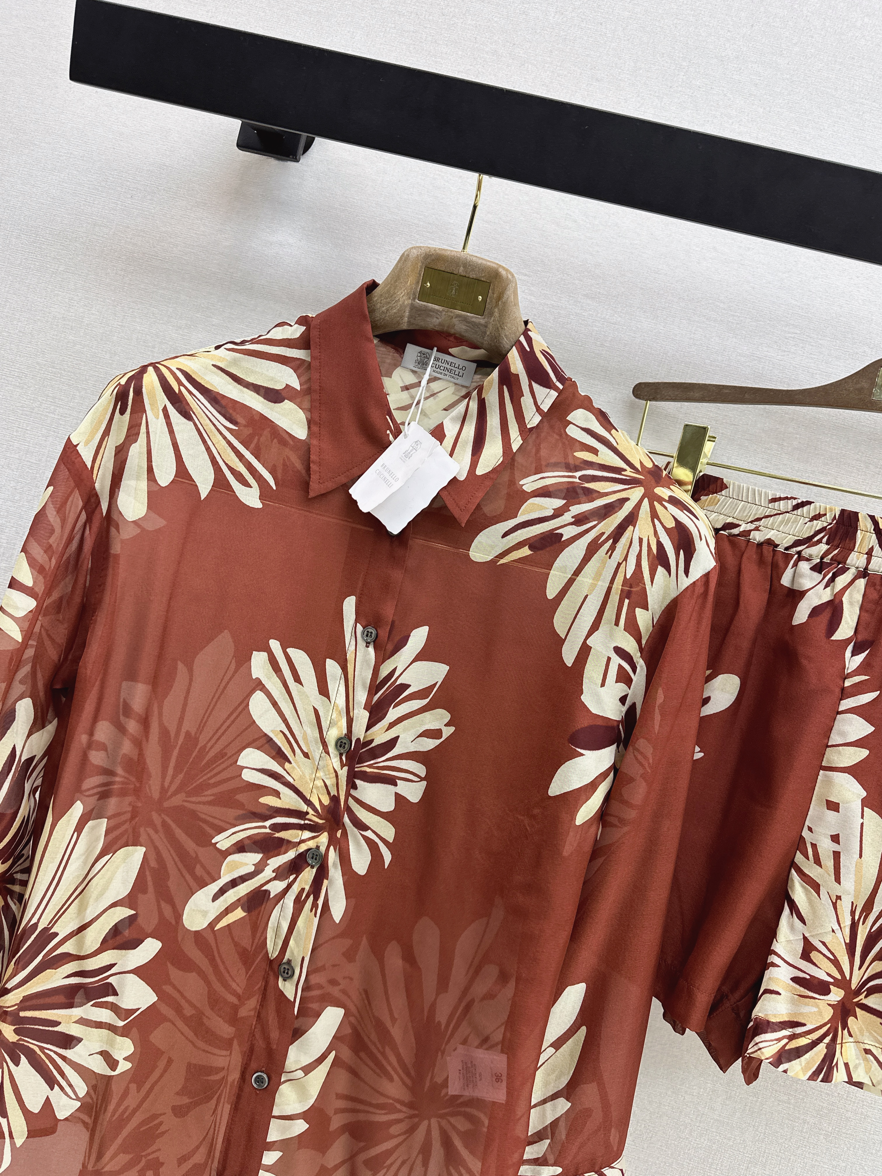 Brun 26ss print silk suit