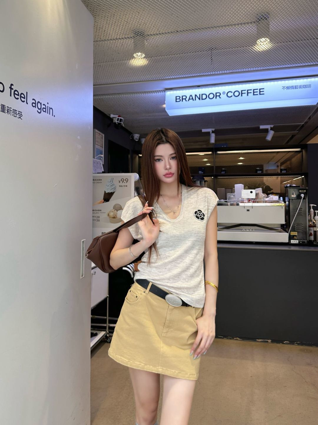 Chan 26ss 3d flower t-shirt
