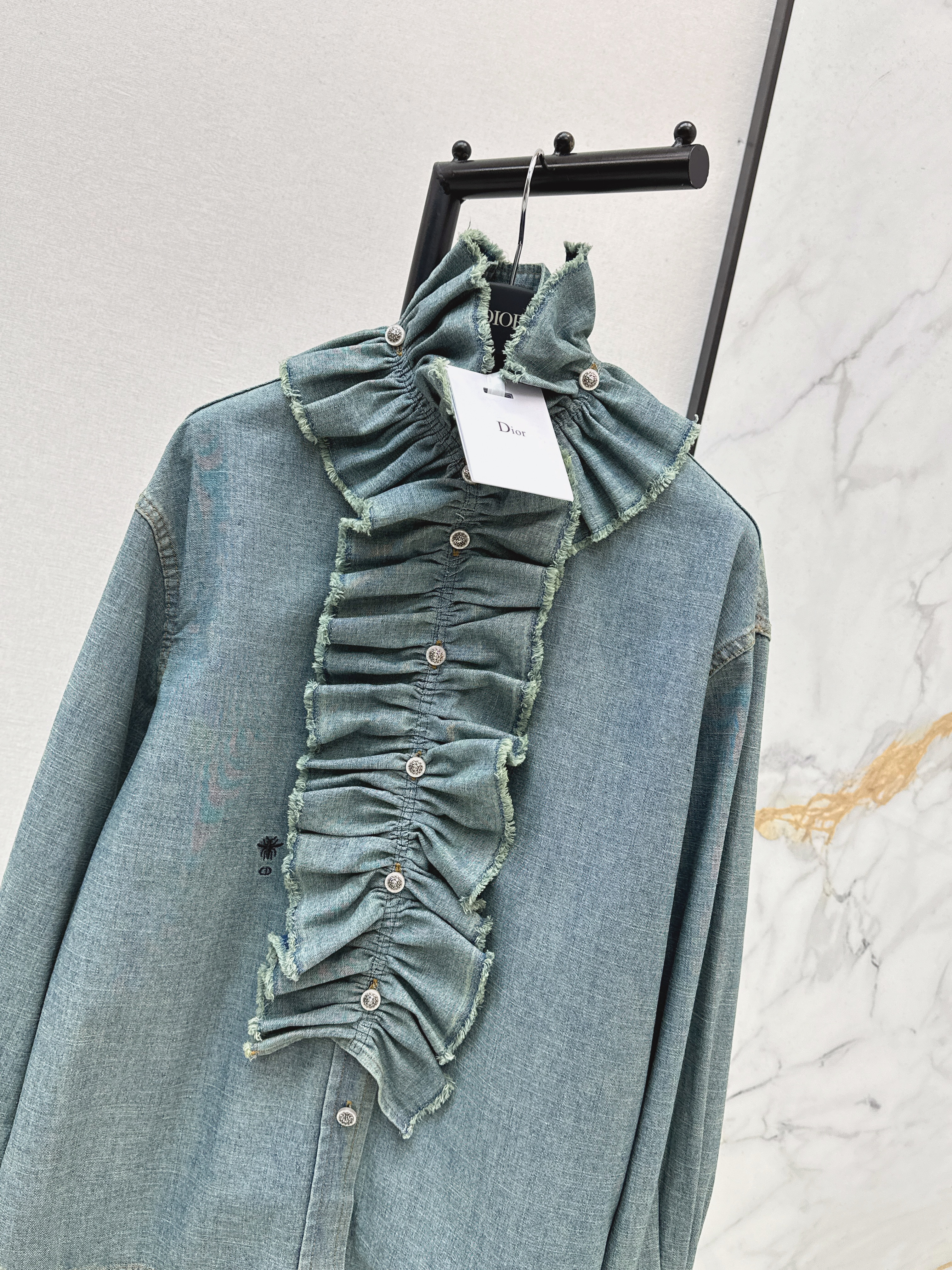 CD 26ss ruffle denim shirts