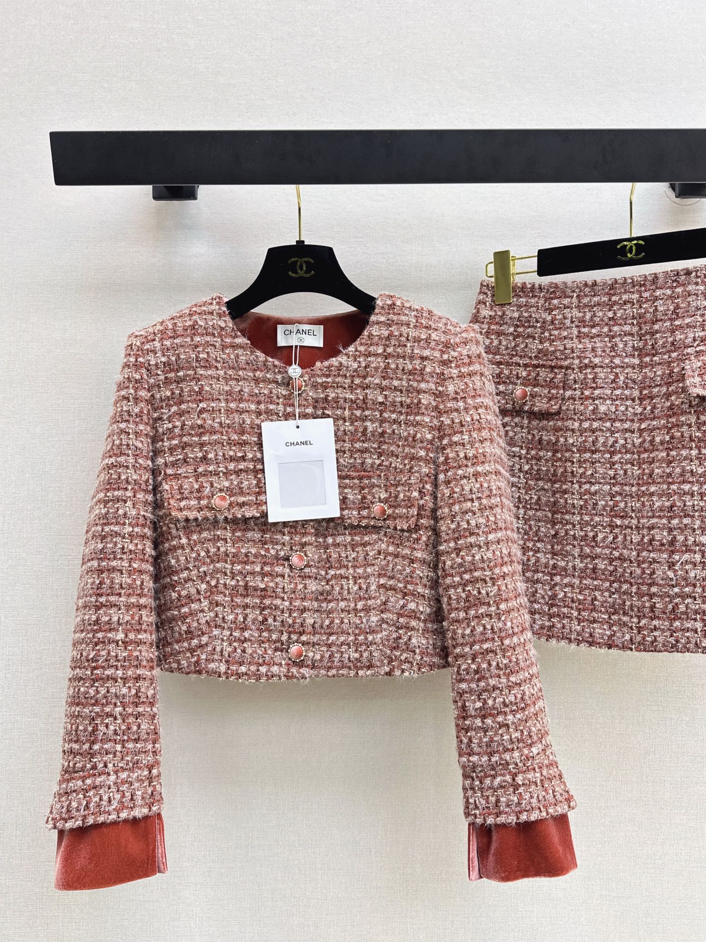 Chan 26ss woven jacket A-line skirts outfit sets