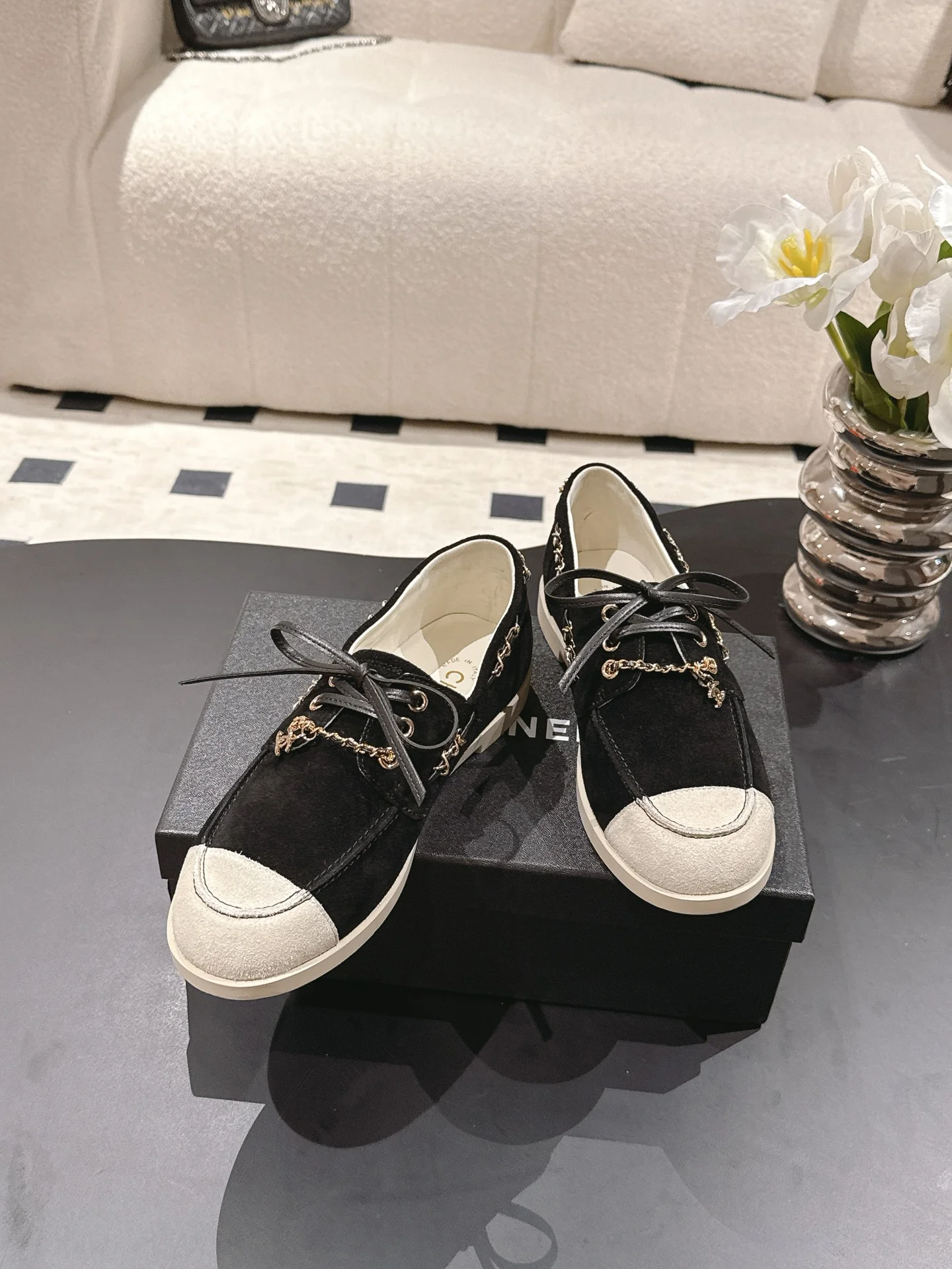 Chan 25fw suede loafers shoes