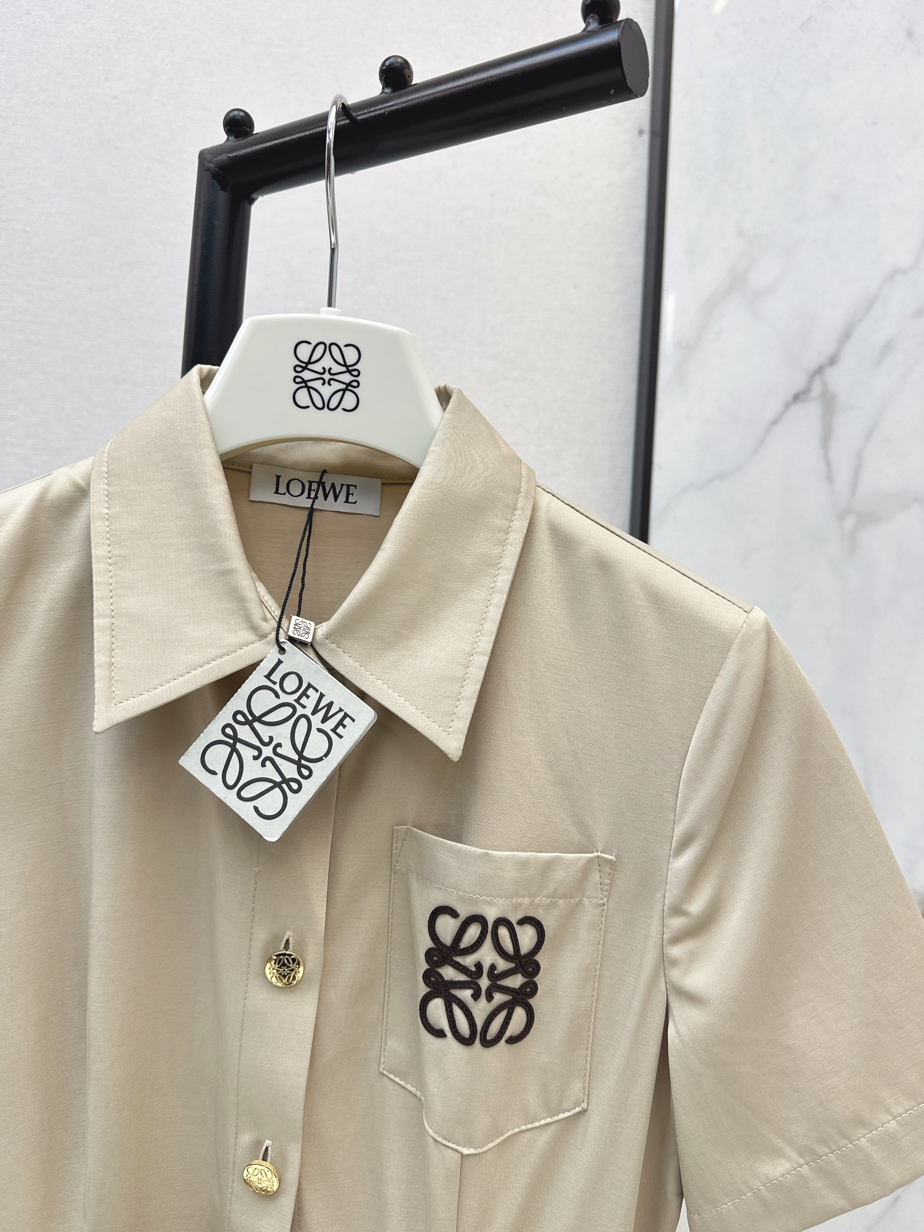 Loe 26ss logo embroidery dress