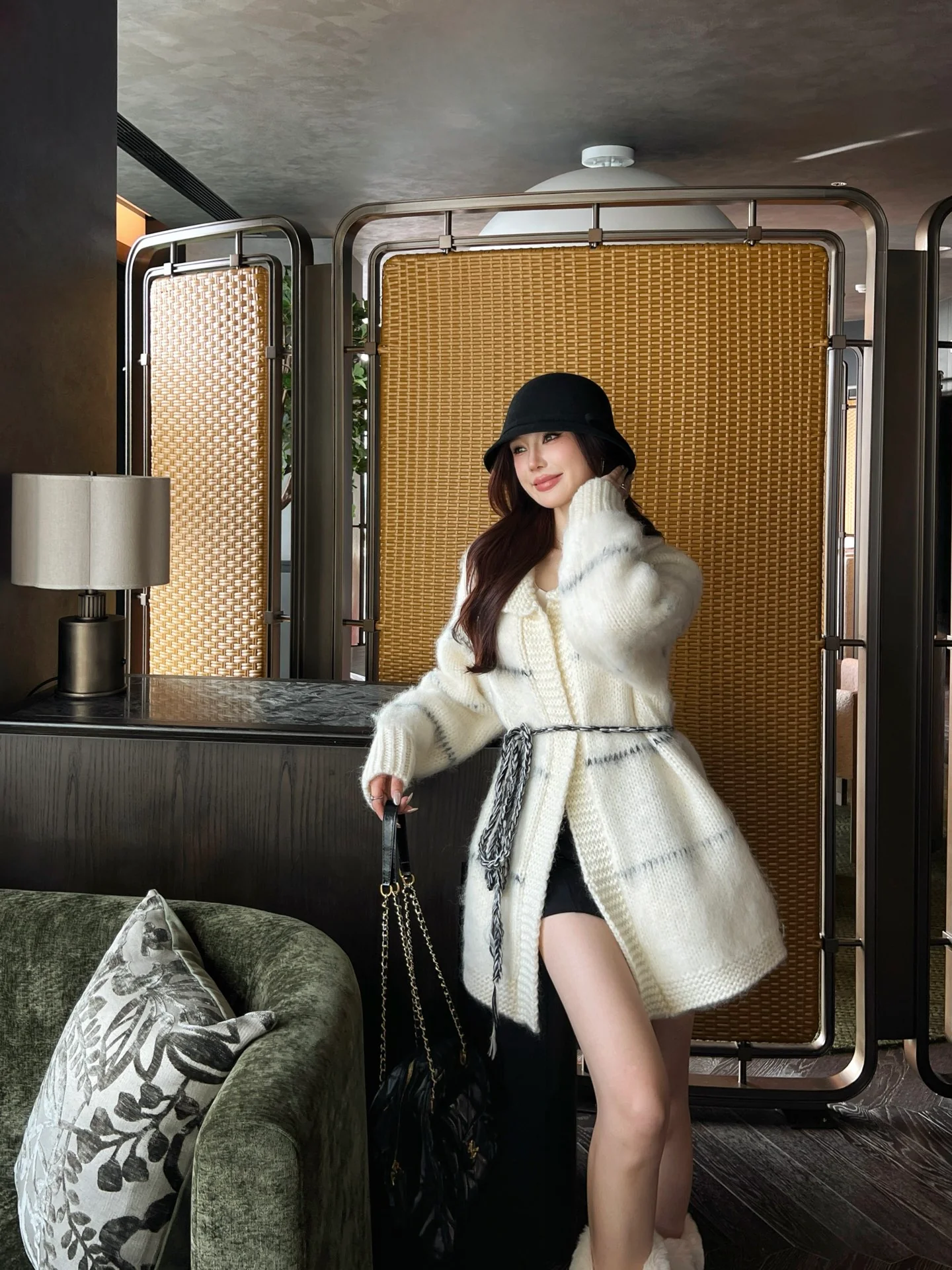 Chan 25fw belted cardigan