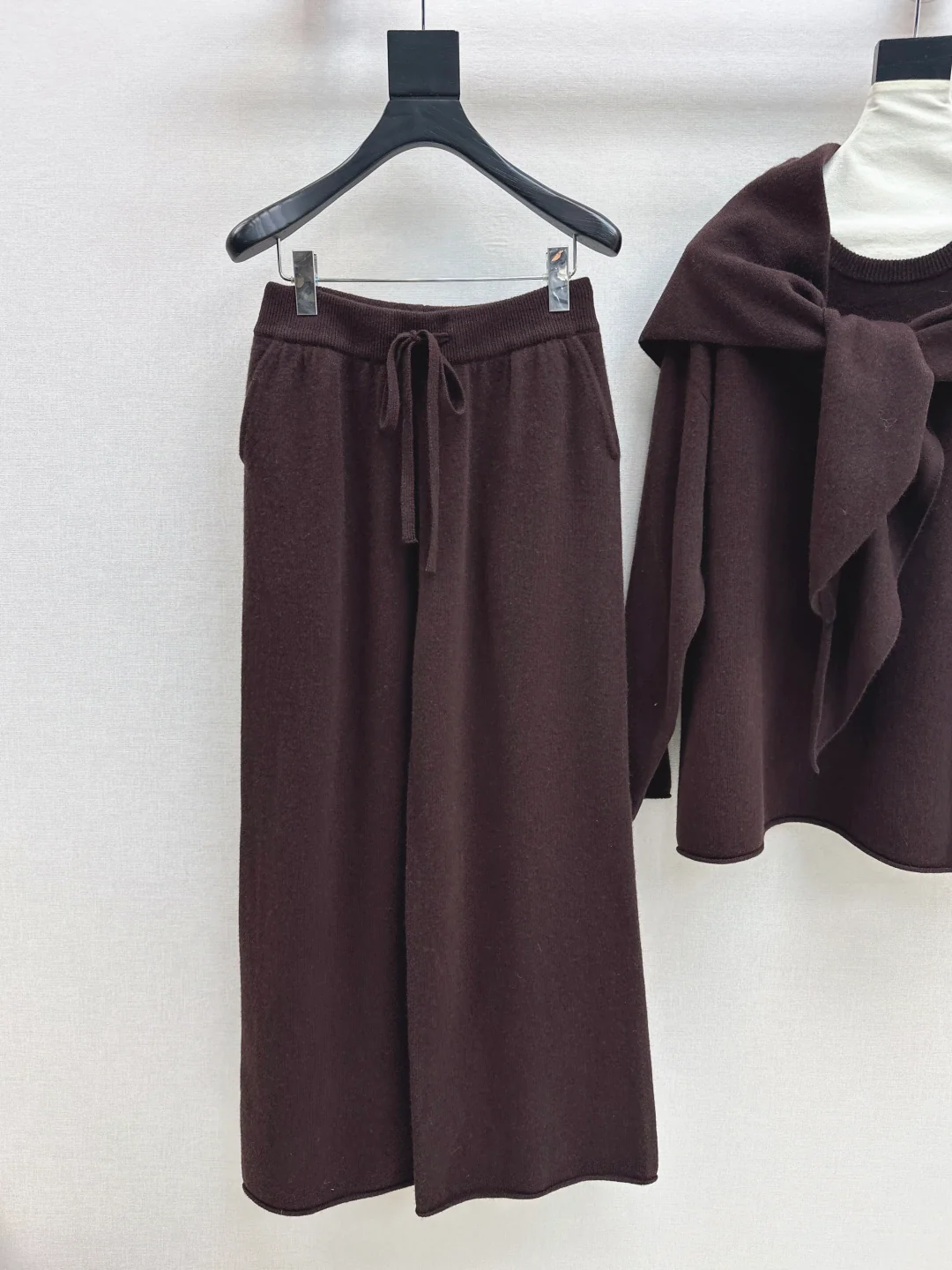 Max 25fw wool sweater+shawl wraps pants sets