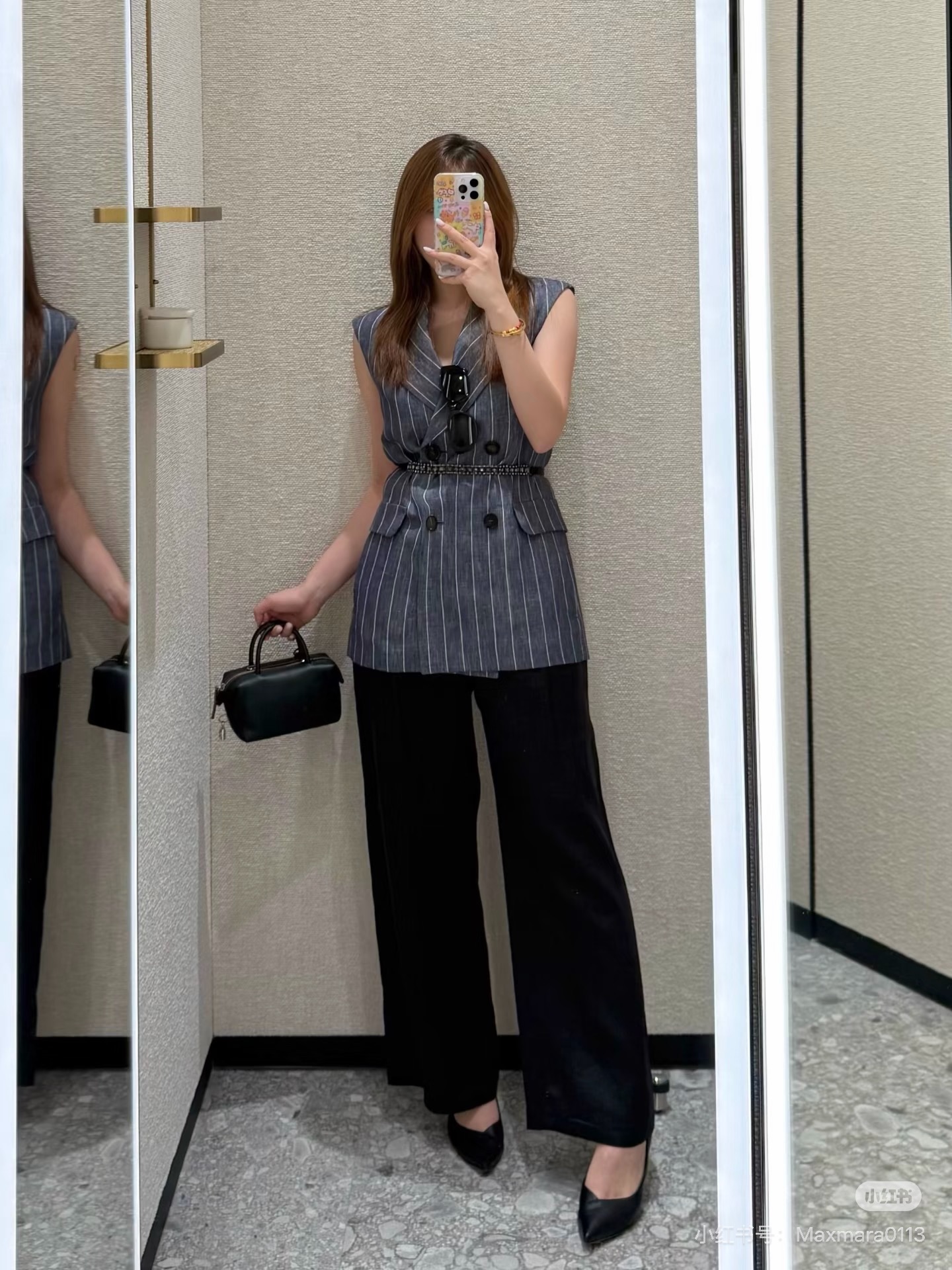 Max 26ss stripe suit vest