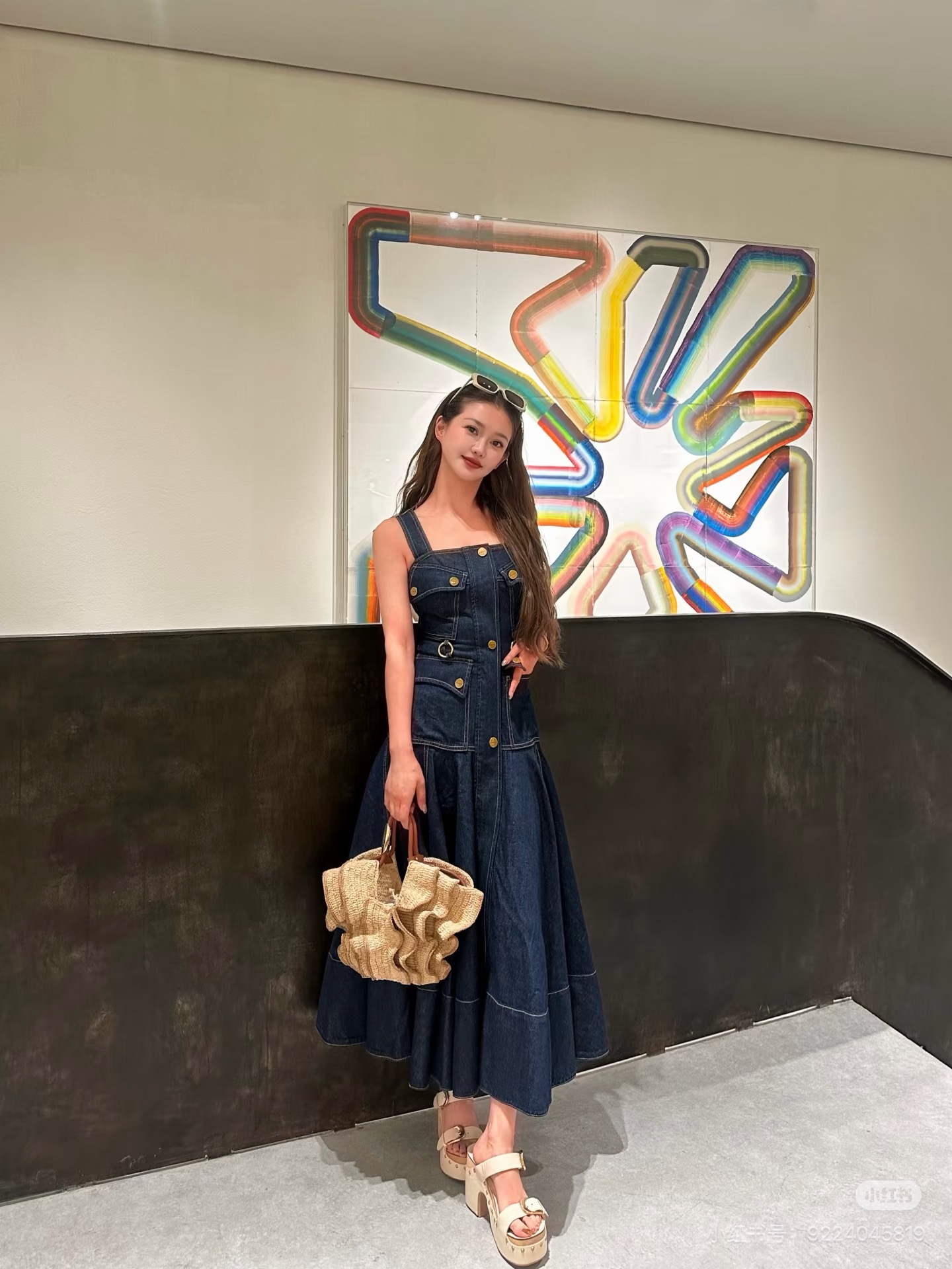 Zimm 26ss denim slip dress