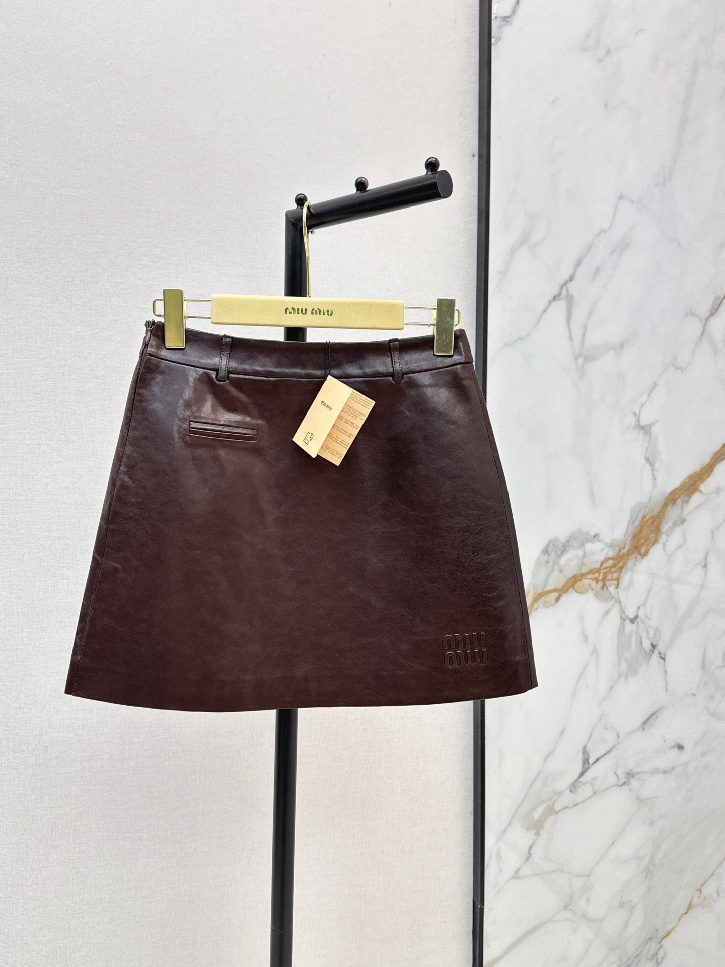 Miu 26ss leather skirt