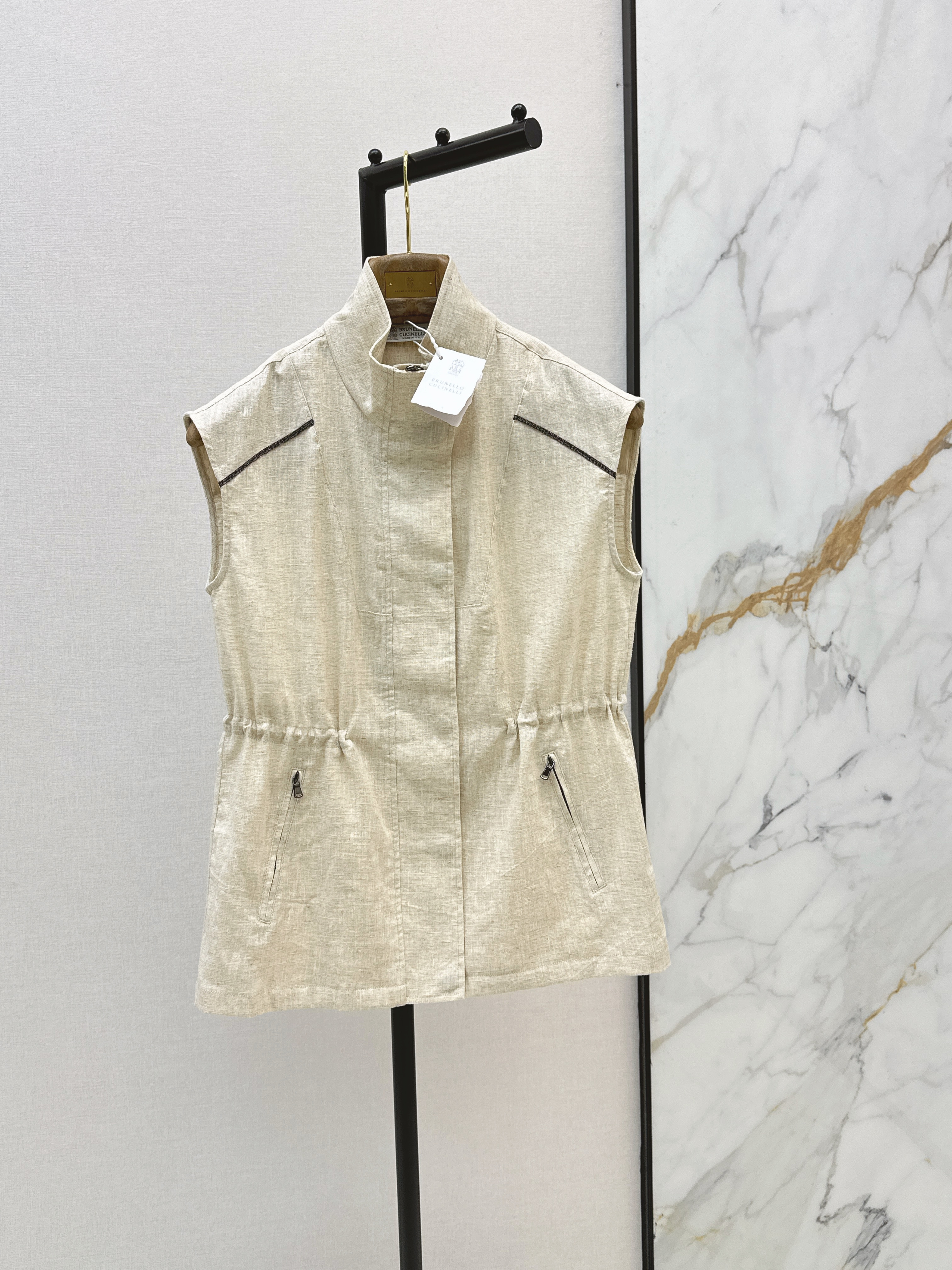 Brun 26ss drawstring waistcoat