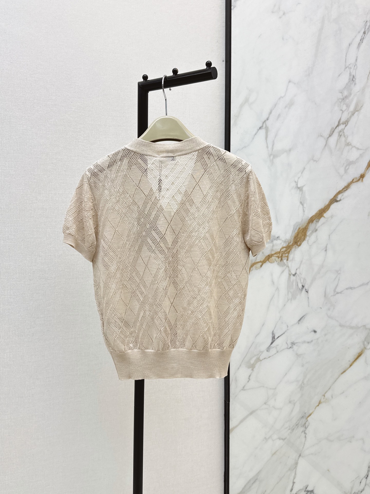 Bur 26ss check jacquard knitwear