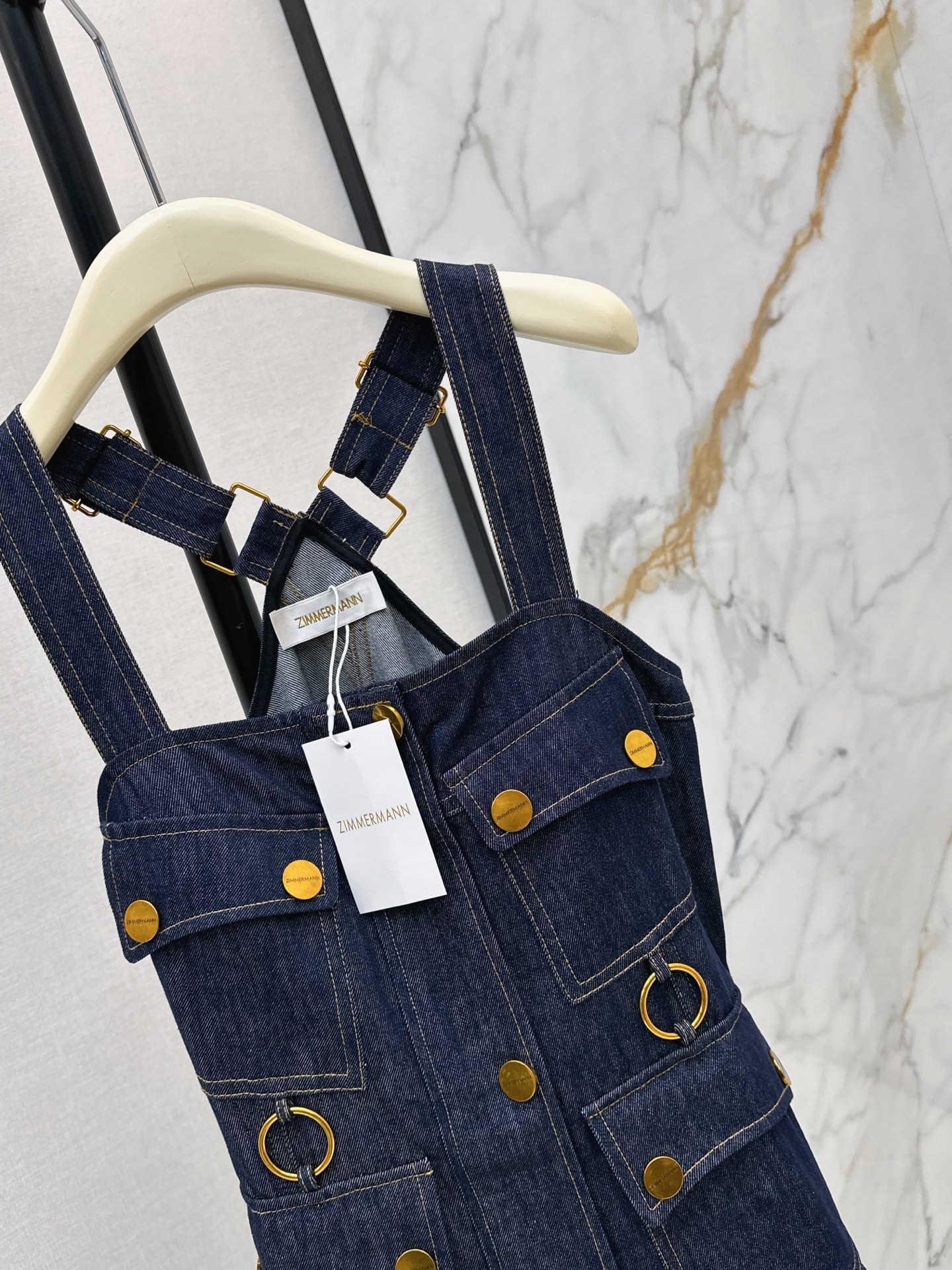 Zimm 26ss denim slip dress