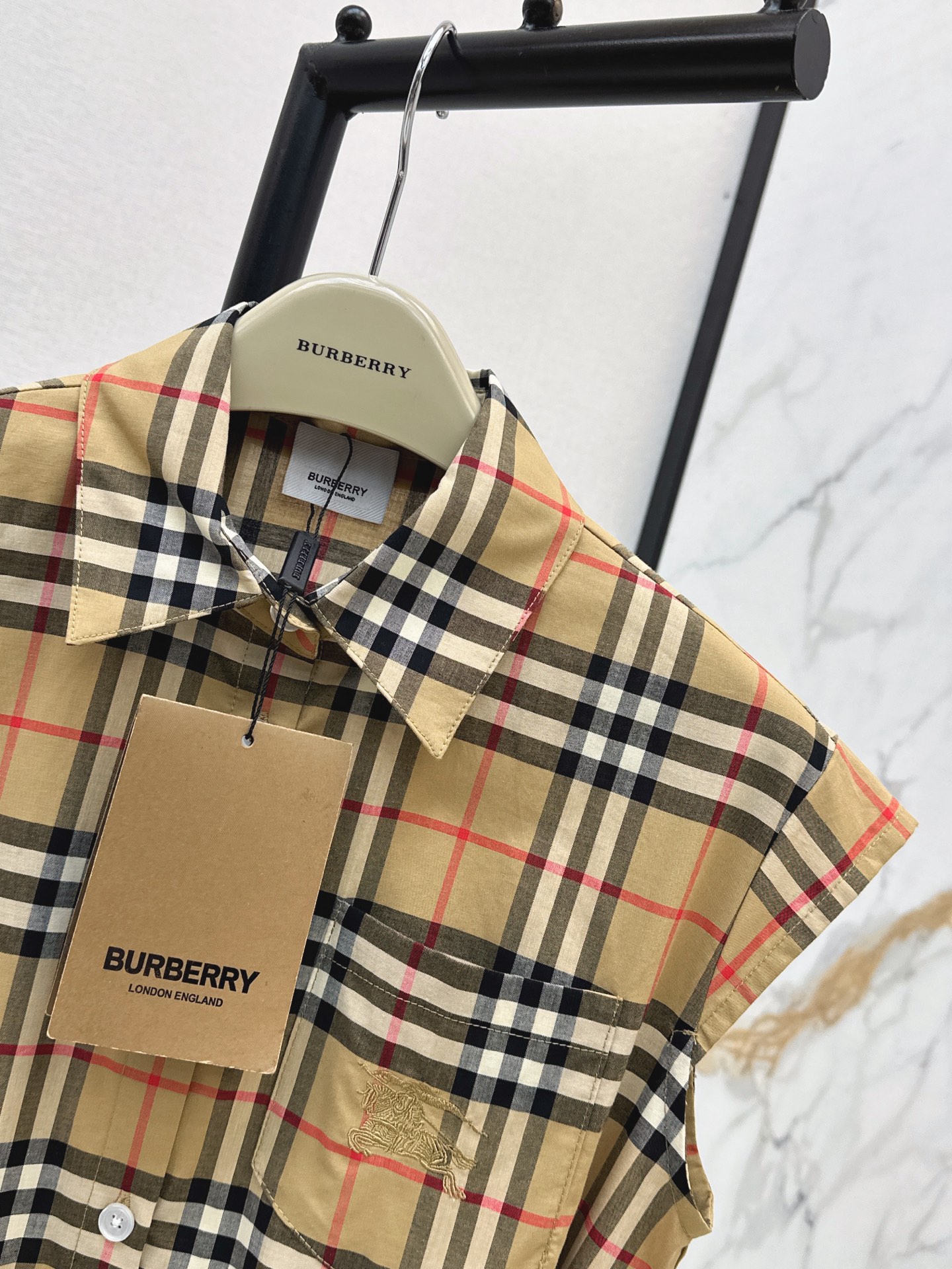 Bur 26ss check belted dress