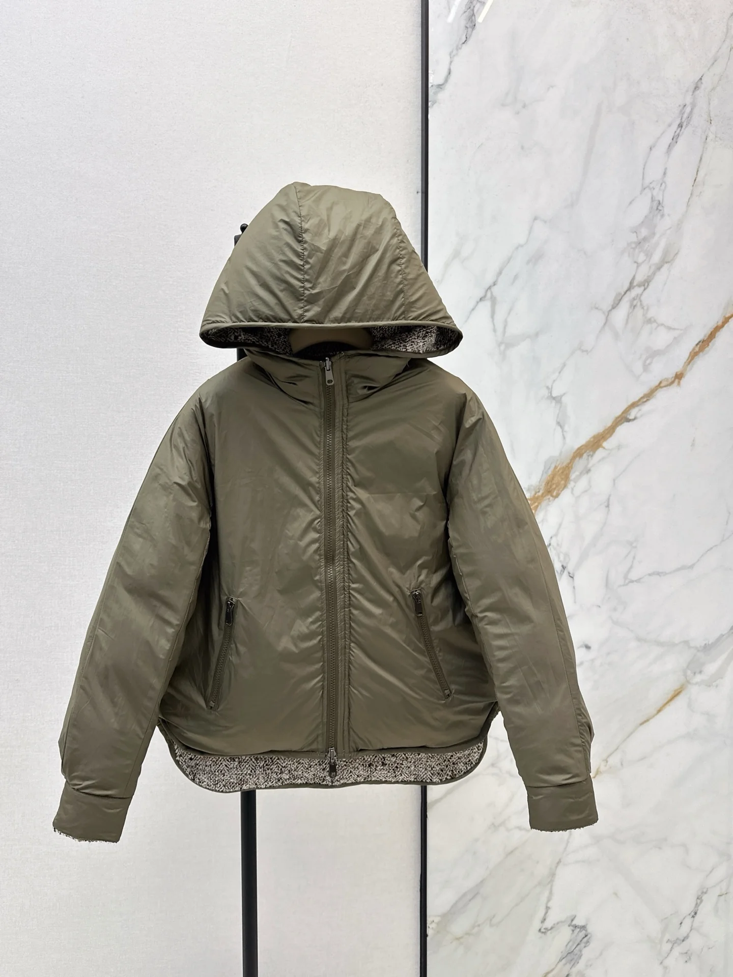 Brun 25fw reversible woven down jacket