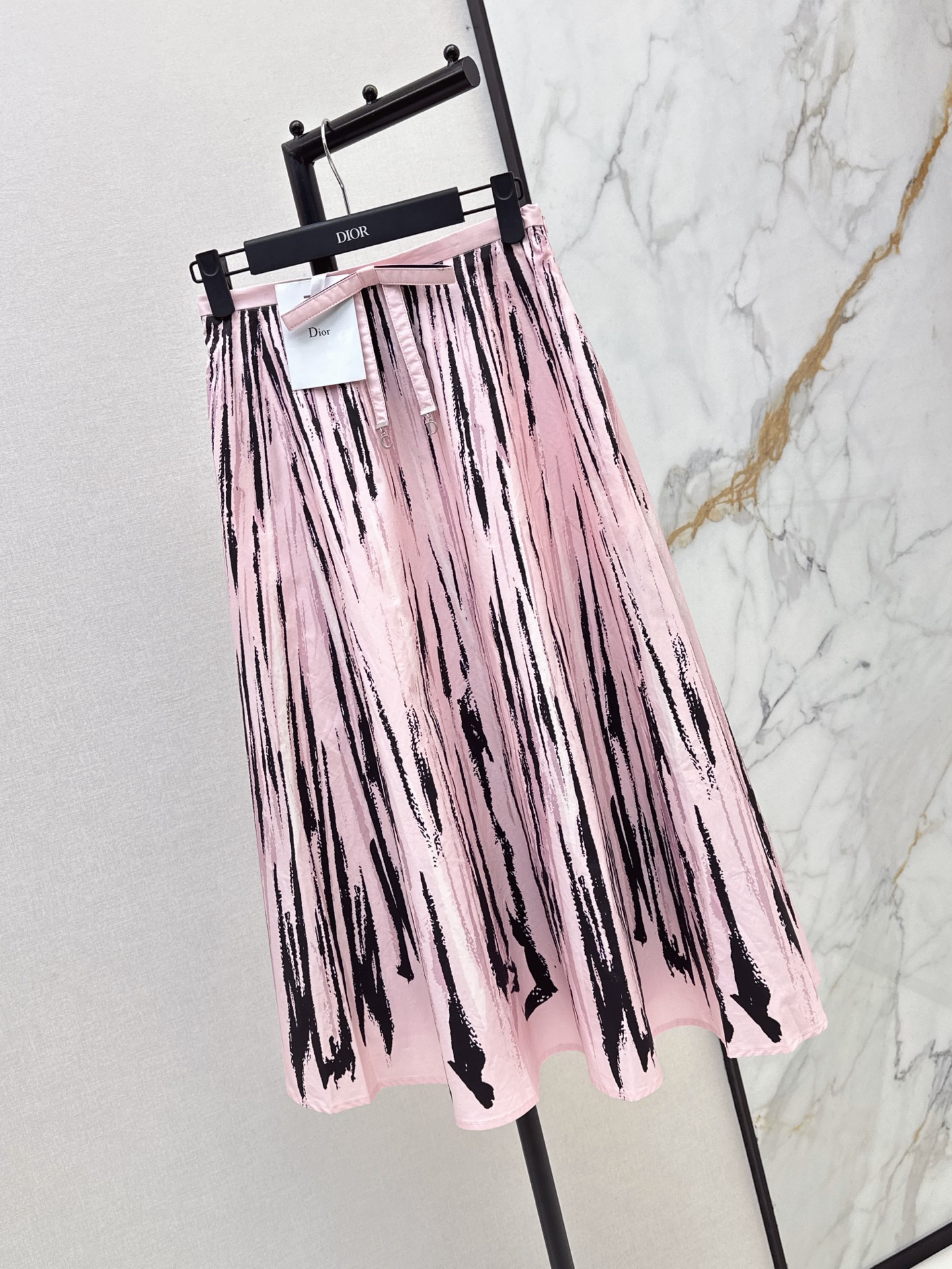 CD 26ss bow print pleated skirt