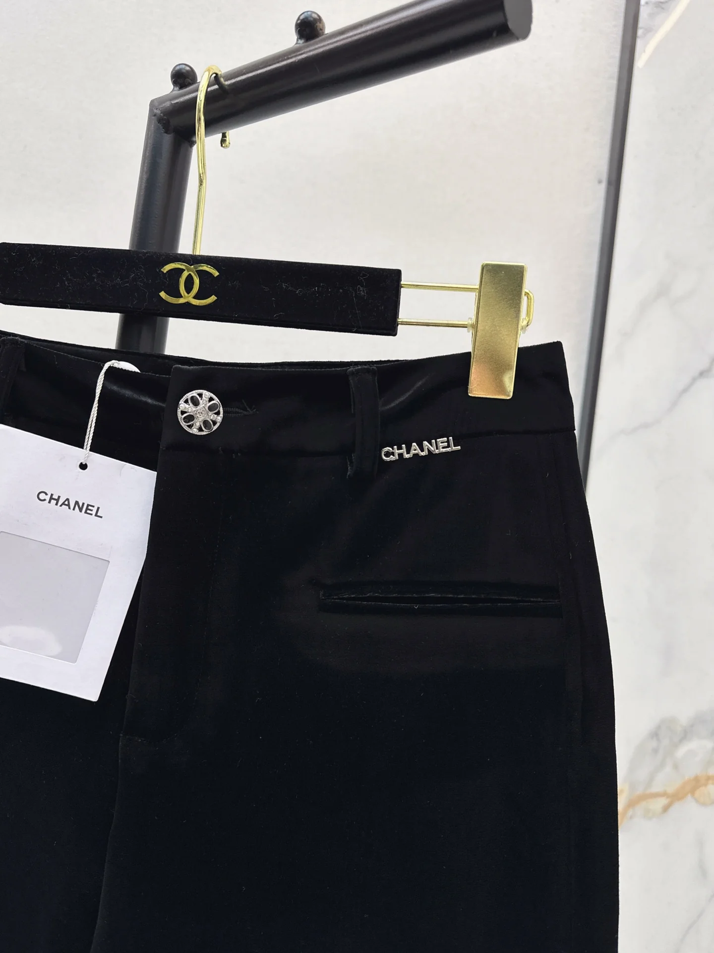 Chan 26ss velvet wide-leg pants