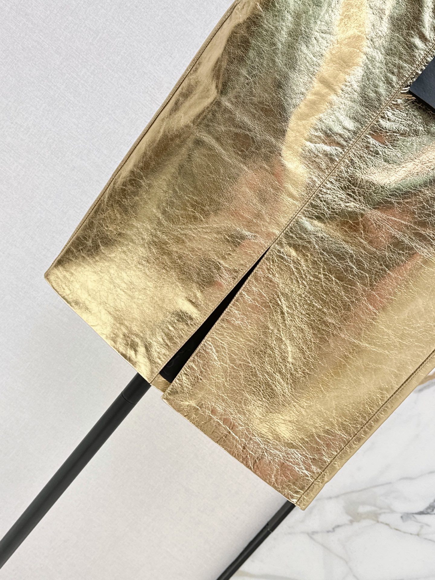 Sain 26ss metal leather skirt