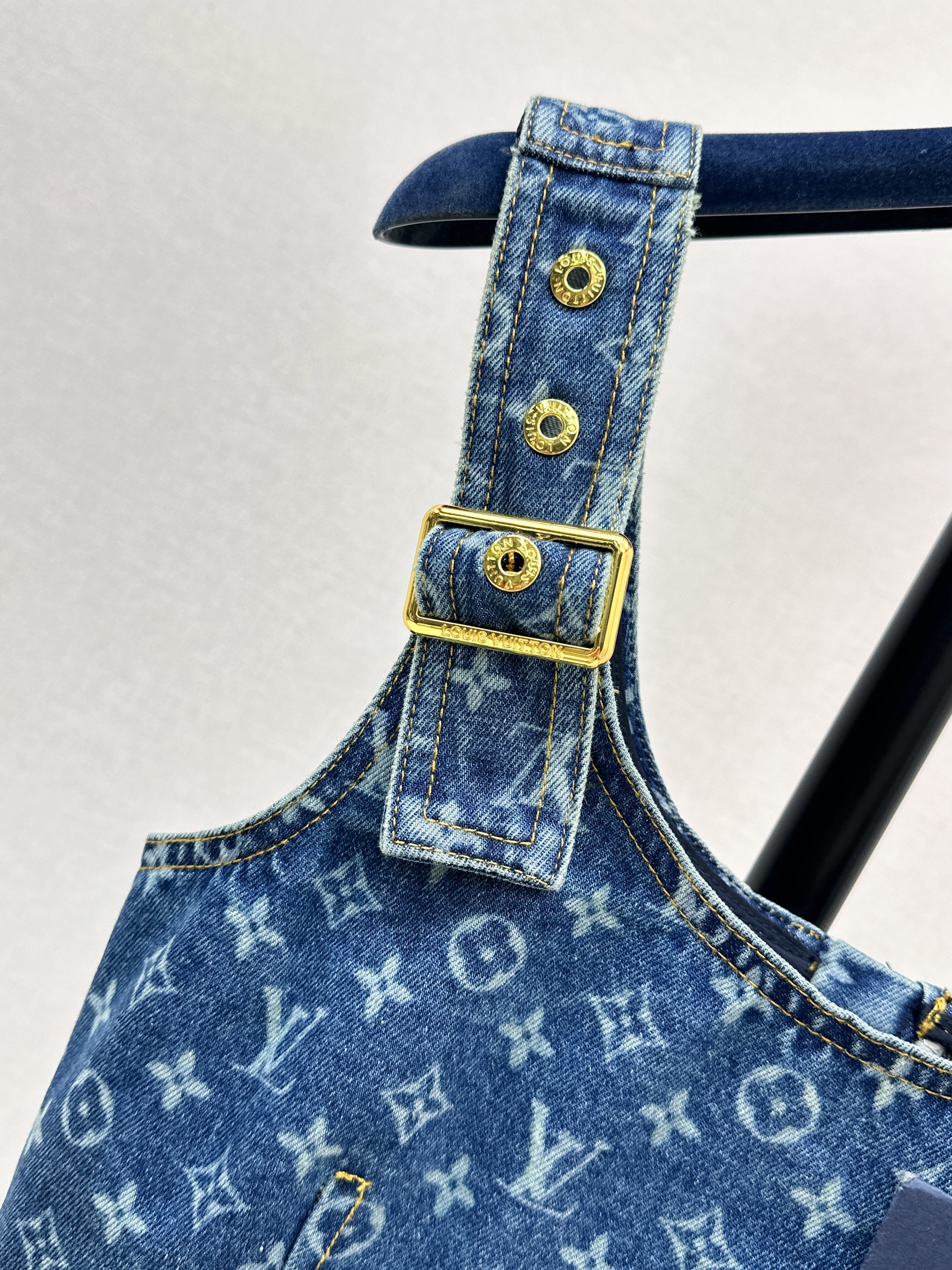 Loui 26ss denim tube top vest
