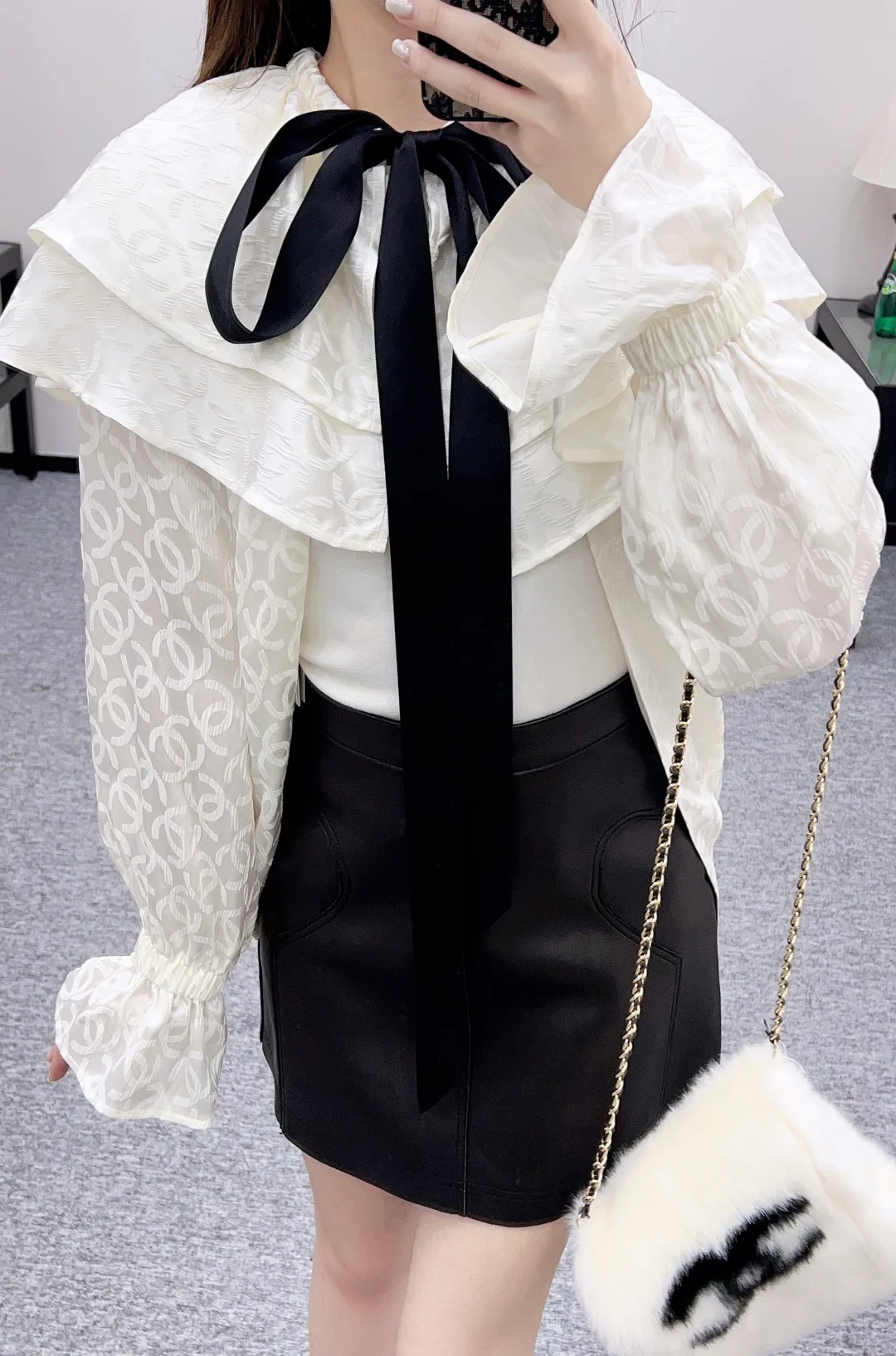 Chan 26ss jacquard  cape shirts