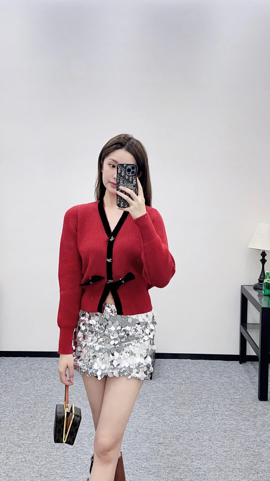 Saint 25fw bow knit cardiagn