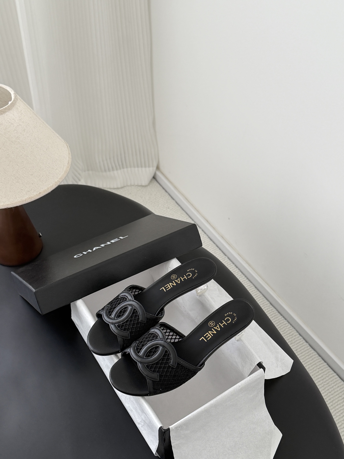 Chan 26P mesh mule sandals