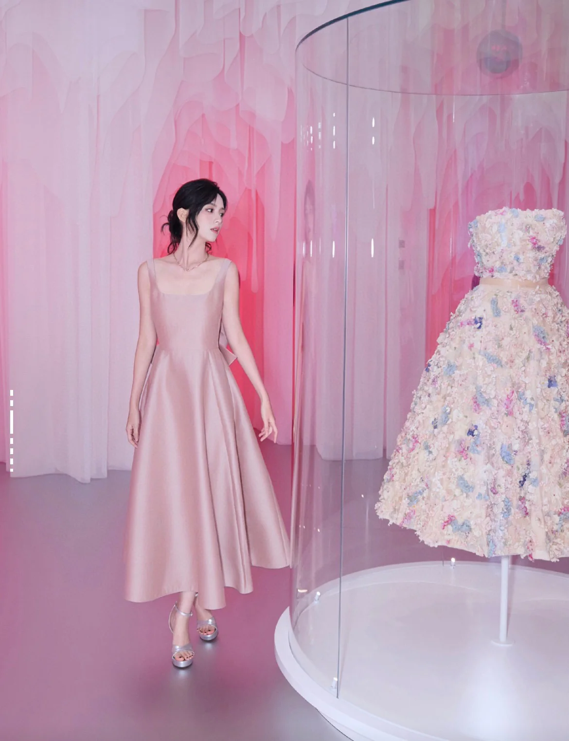 CD 25fw slip dress with bow