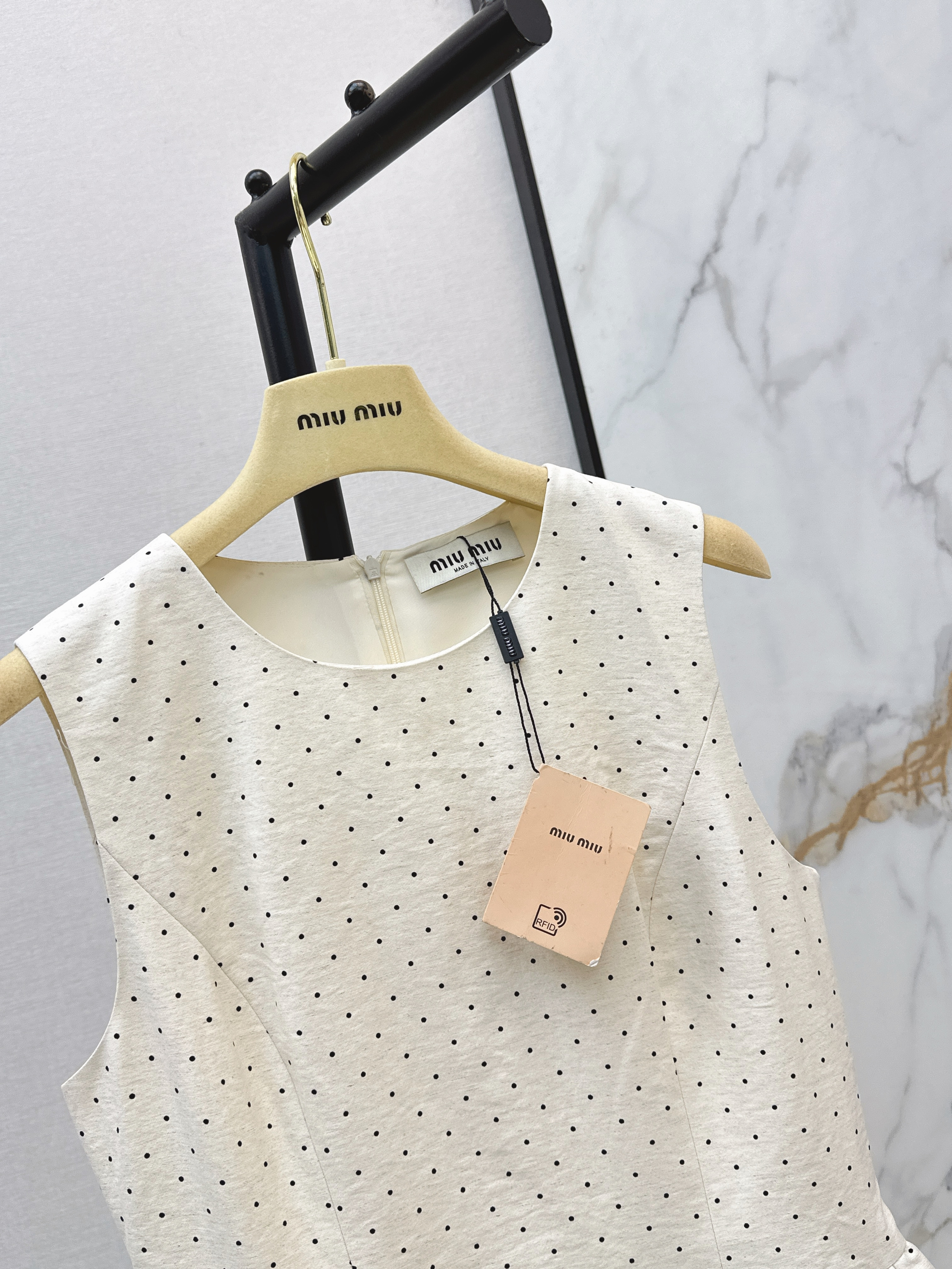 Miu 26ss polka dots dress