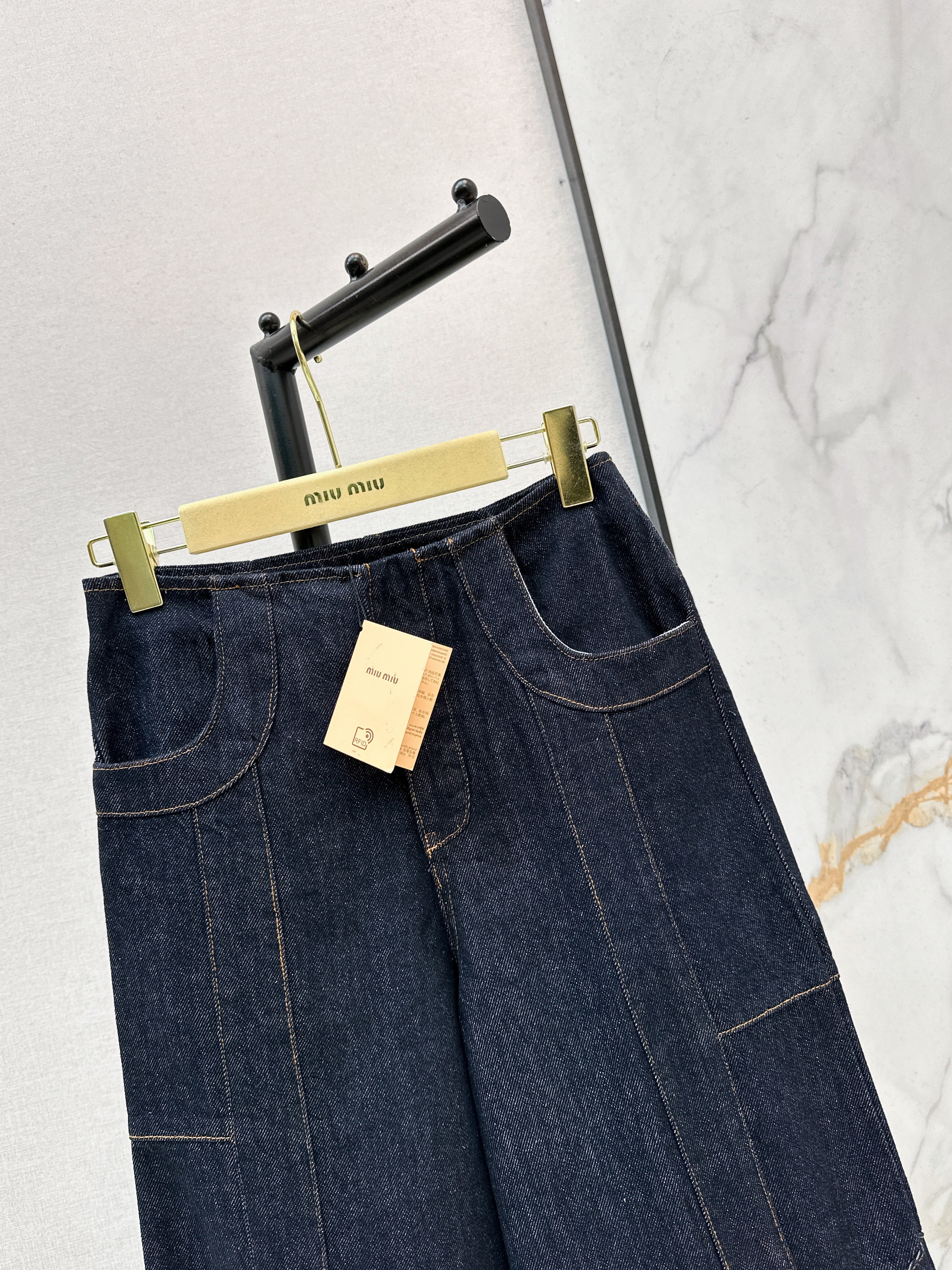 Miu 26ss cargo casual denim pants