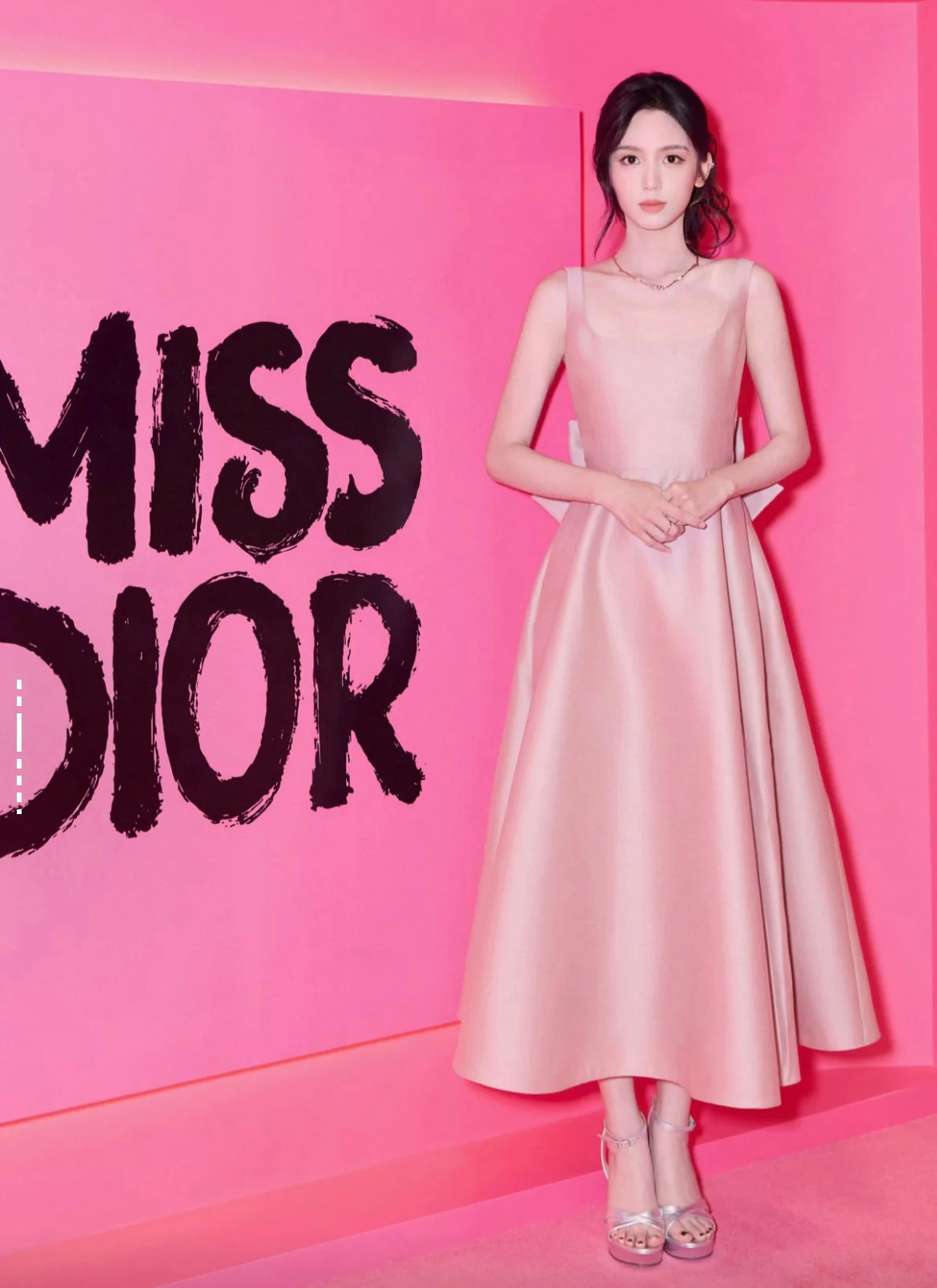 CD 25fw slip dress with bow