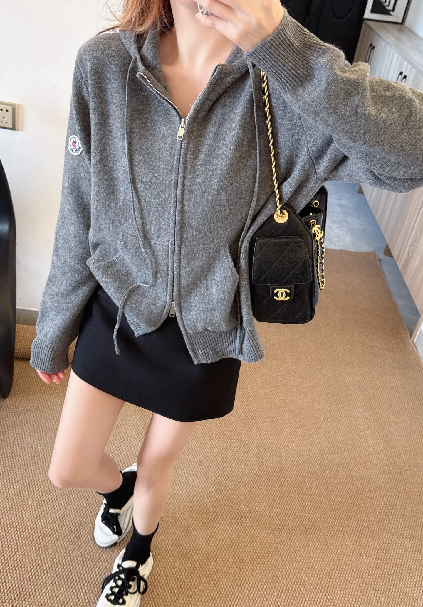 Monc 26ss hooded knit cardigan