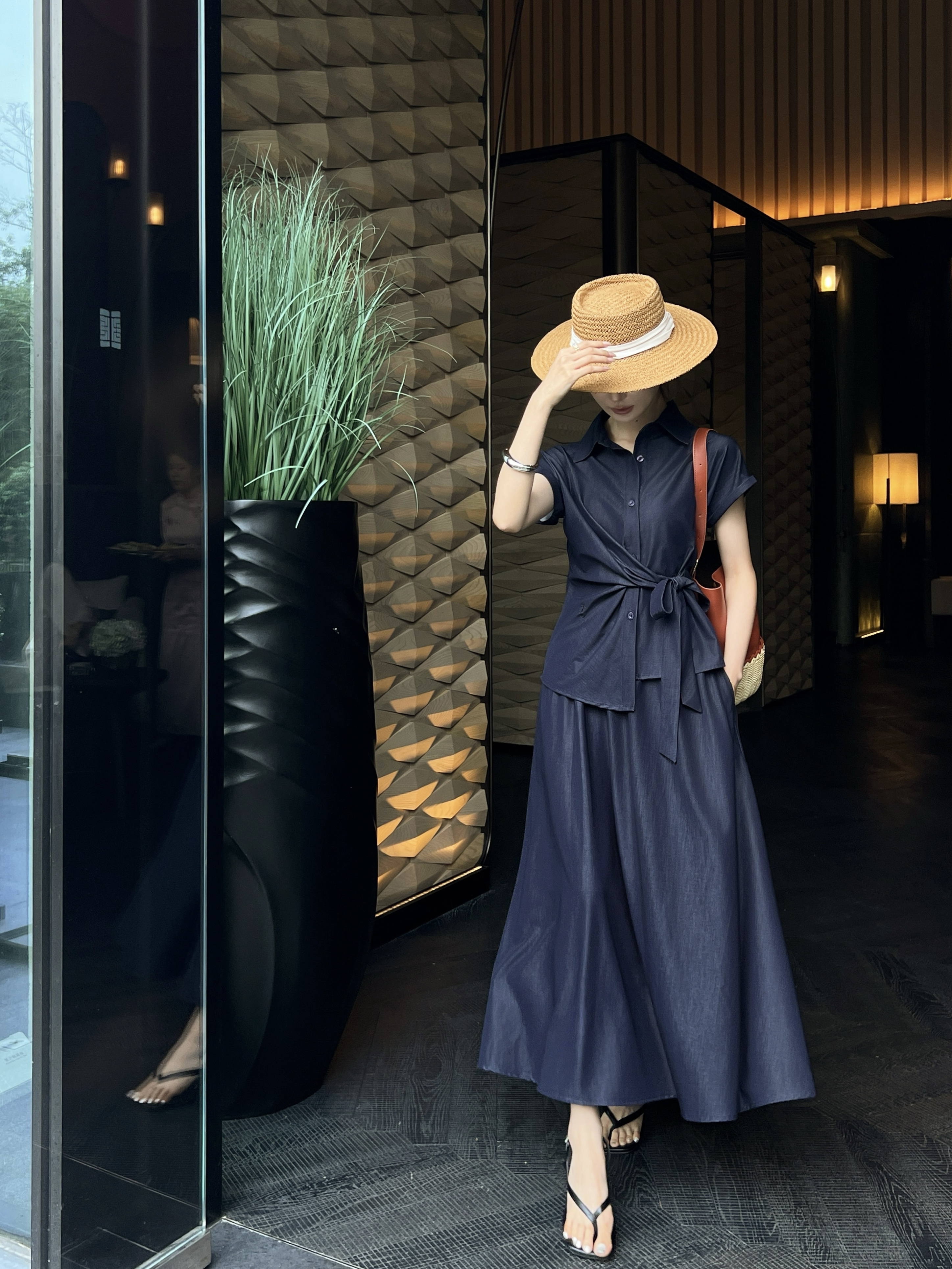 CD 26ss denim sleeveless shirt skirt set